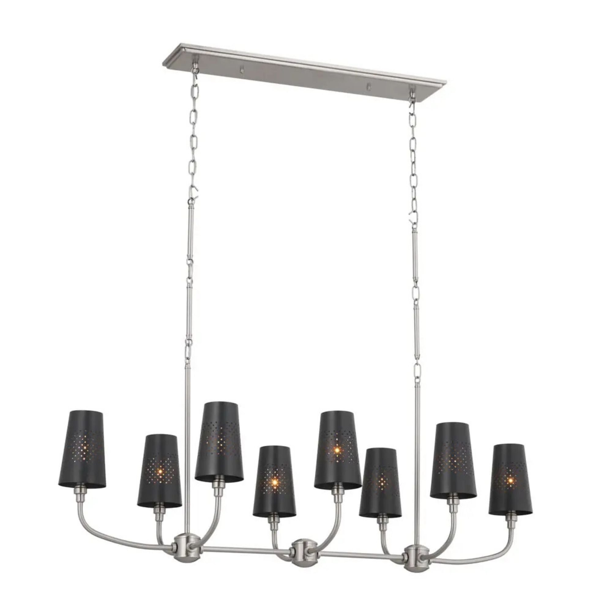 Adeena 47" 8-Light Linear Chandelier, Classic Pewter Finish