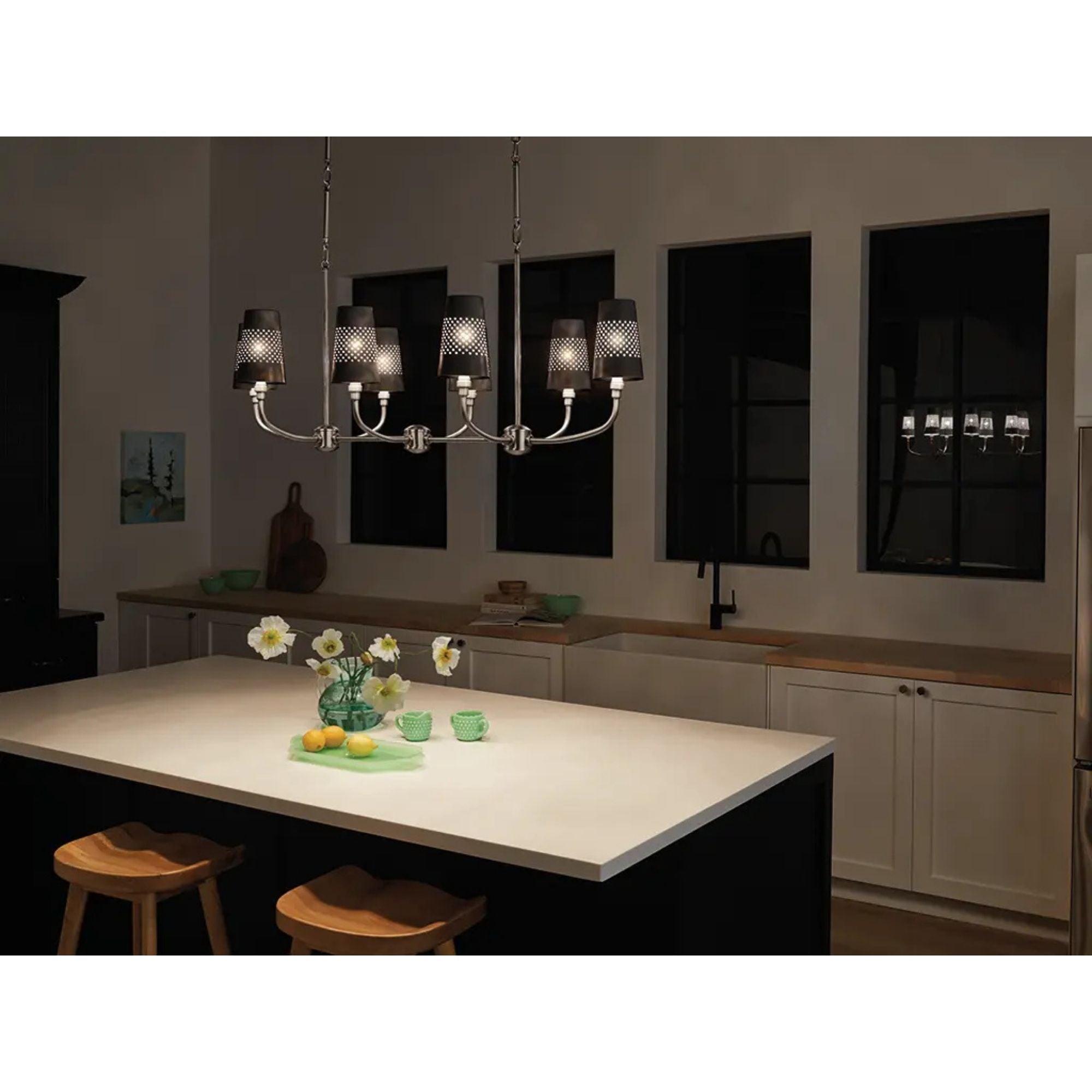 Adeena 47" 8-Light Linear Chandelier, Classic Pewter Finish