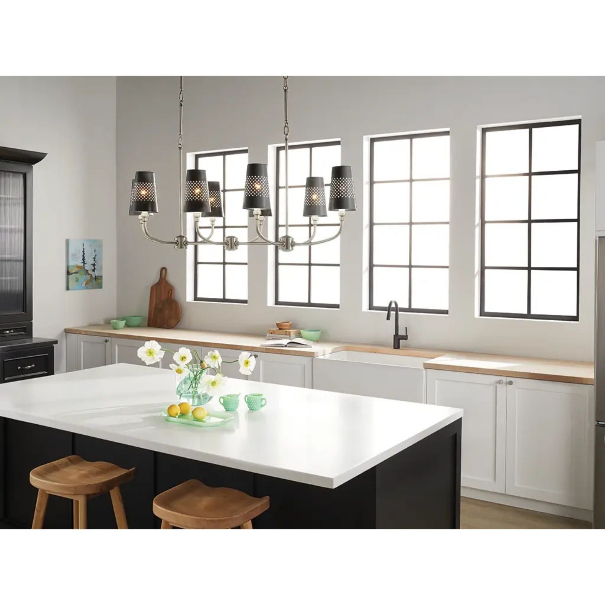 Adeena 47" 8-Light Linear Chandelier, Classic Pewter Finish