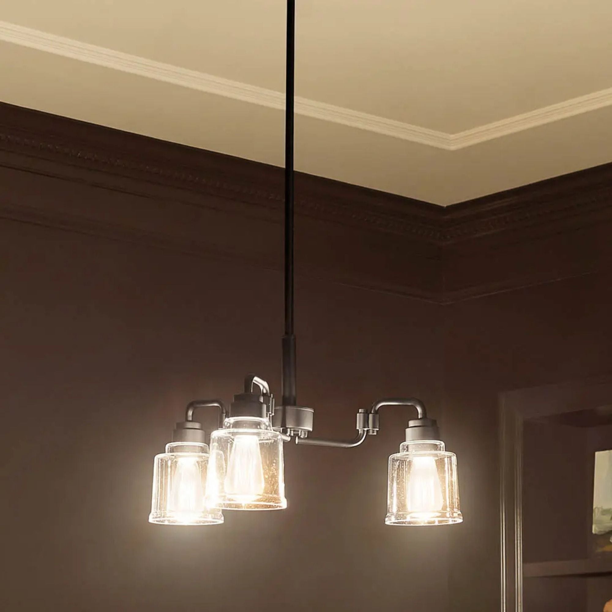 Aivian 23" 3-Light Chandelier, Black Finish