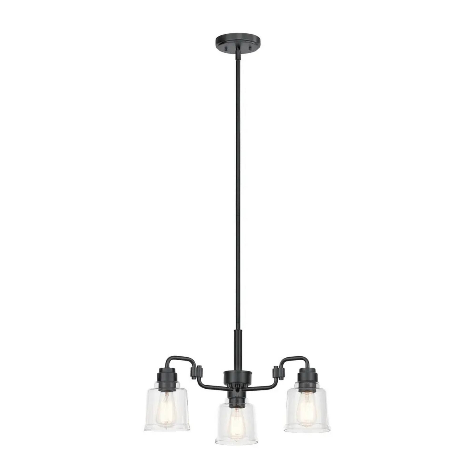 Aivian 23" 3-Light Chandelier, Black Finish