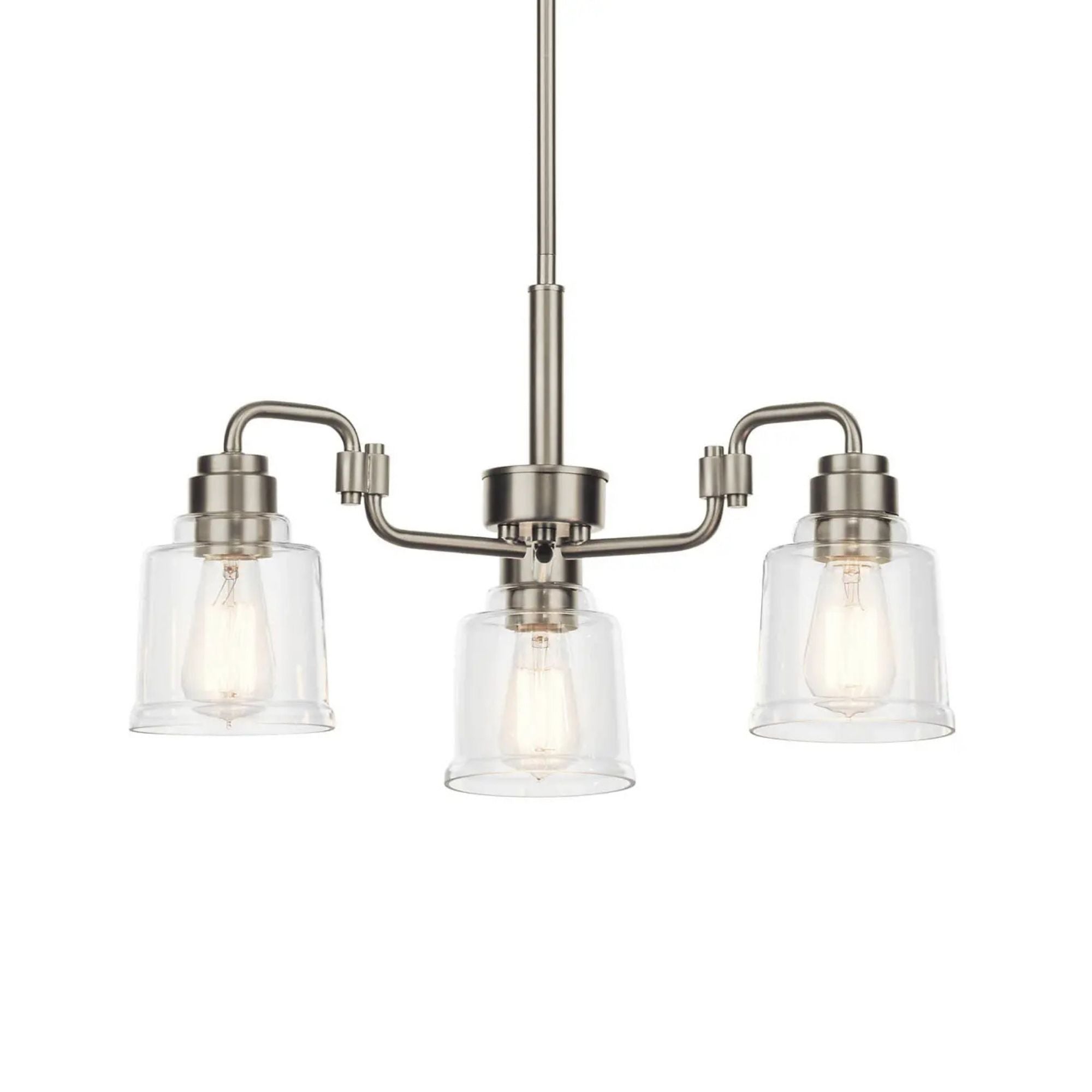 Aivian 23" 3-Light Chandelier, Nickel Textured Finish