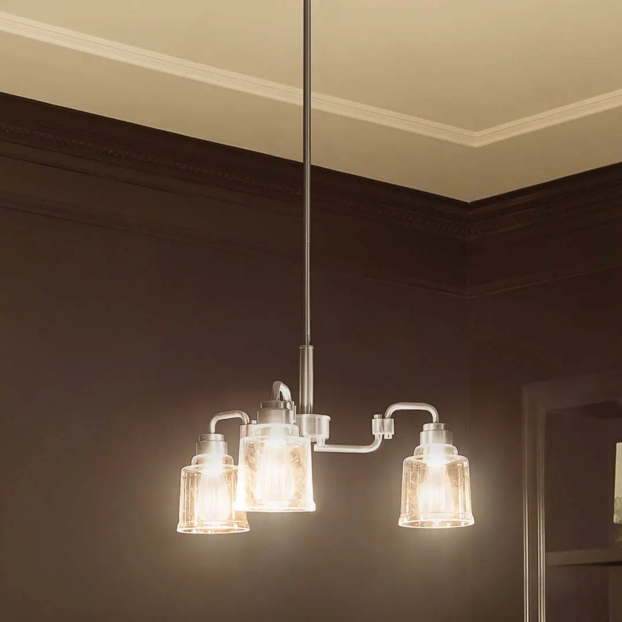Aivian 23" 3-Light Chandelier, Nickel Textured Finish