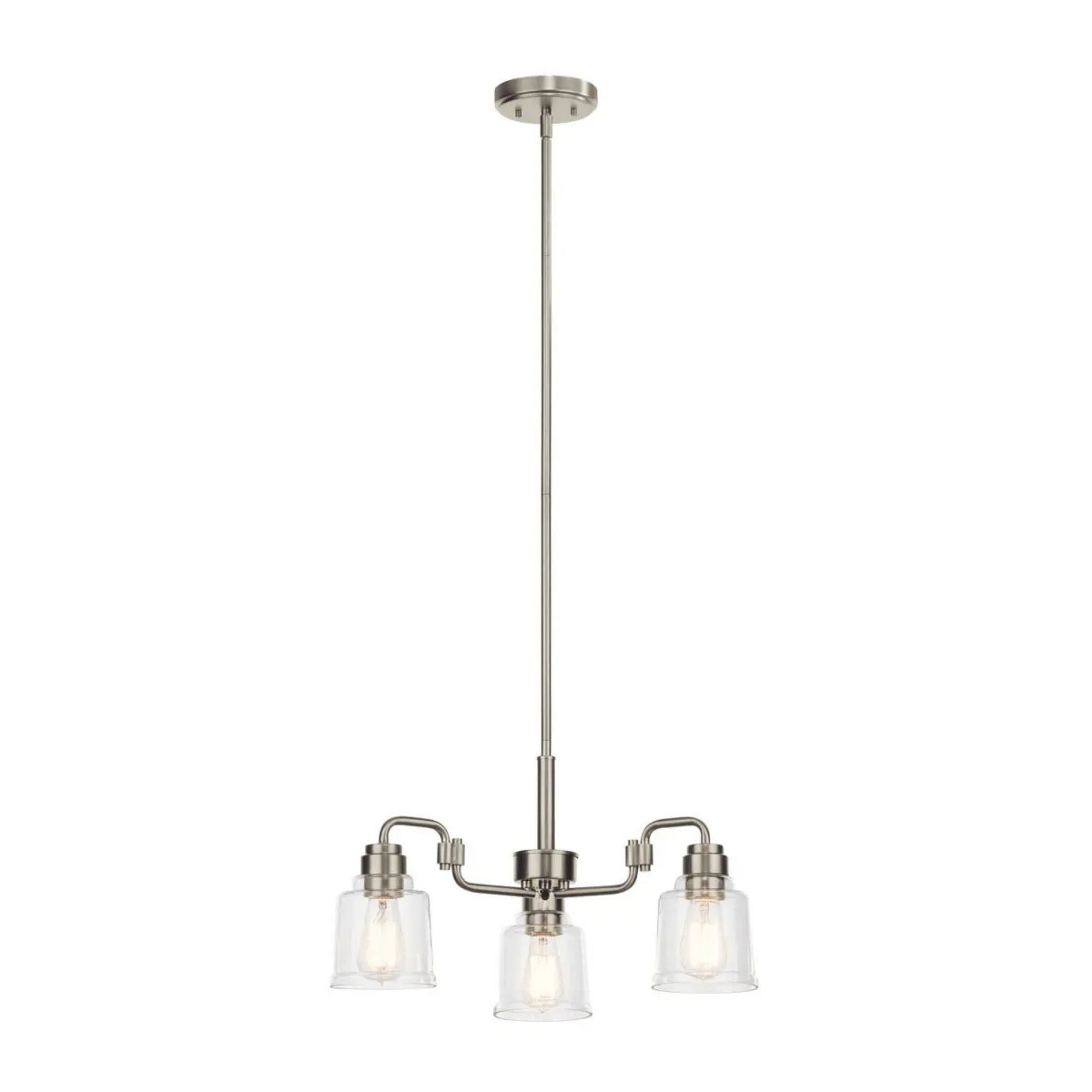 Aivian 23" 3-Light Chandelier, Nickel Textured Finish