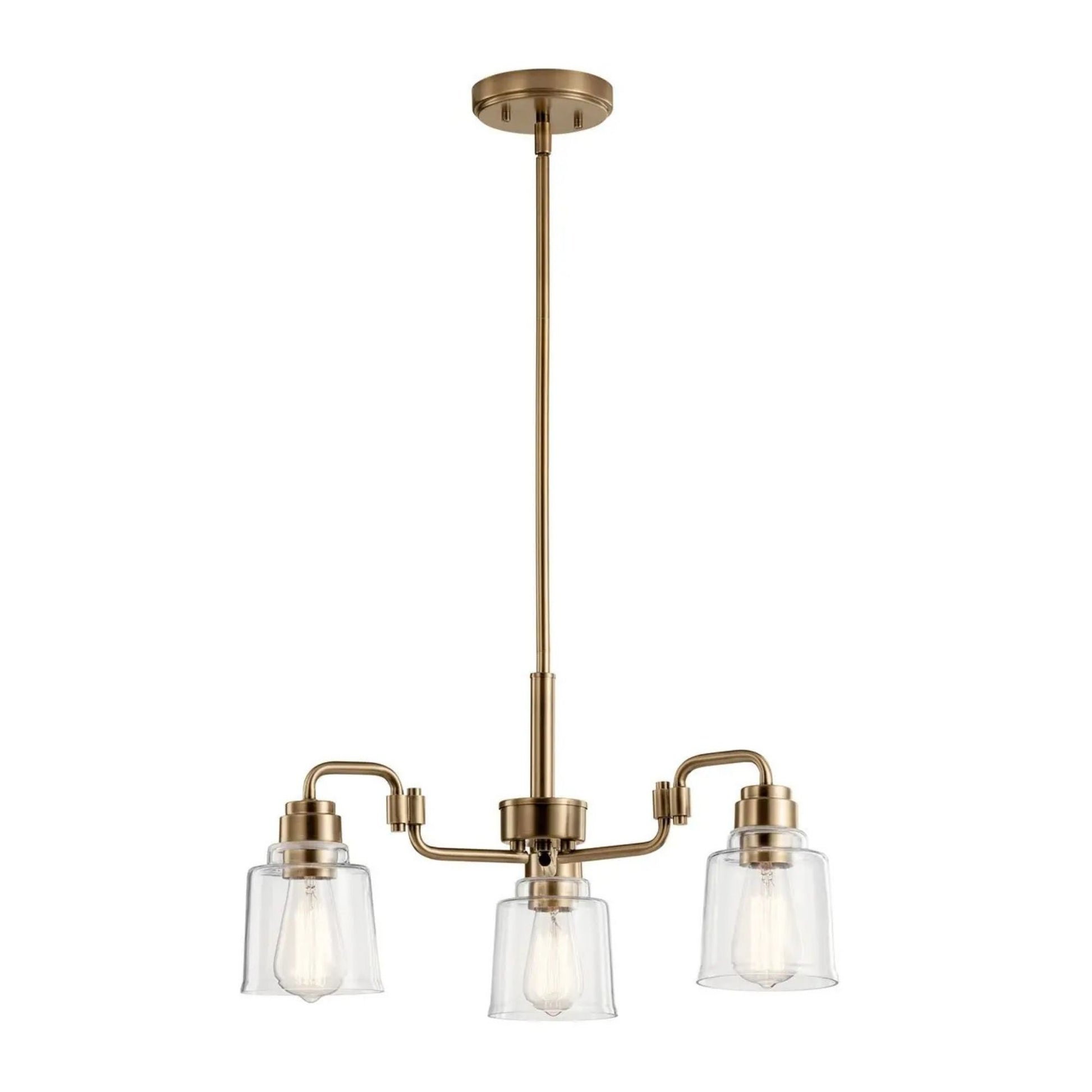 Aivian 23" 3-Light Chandelier, Weathered Brass Finish - Bees Lighting