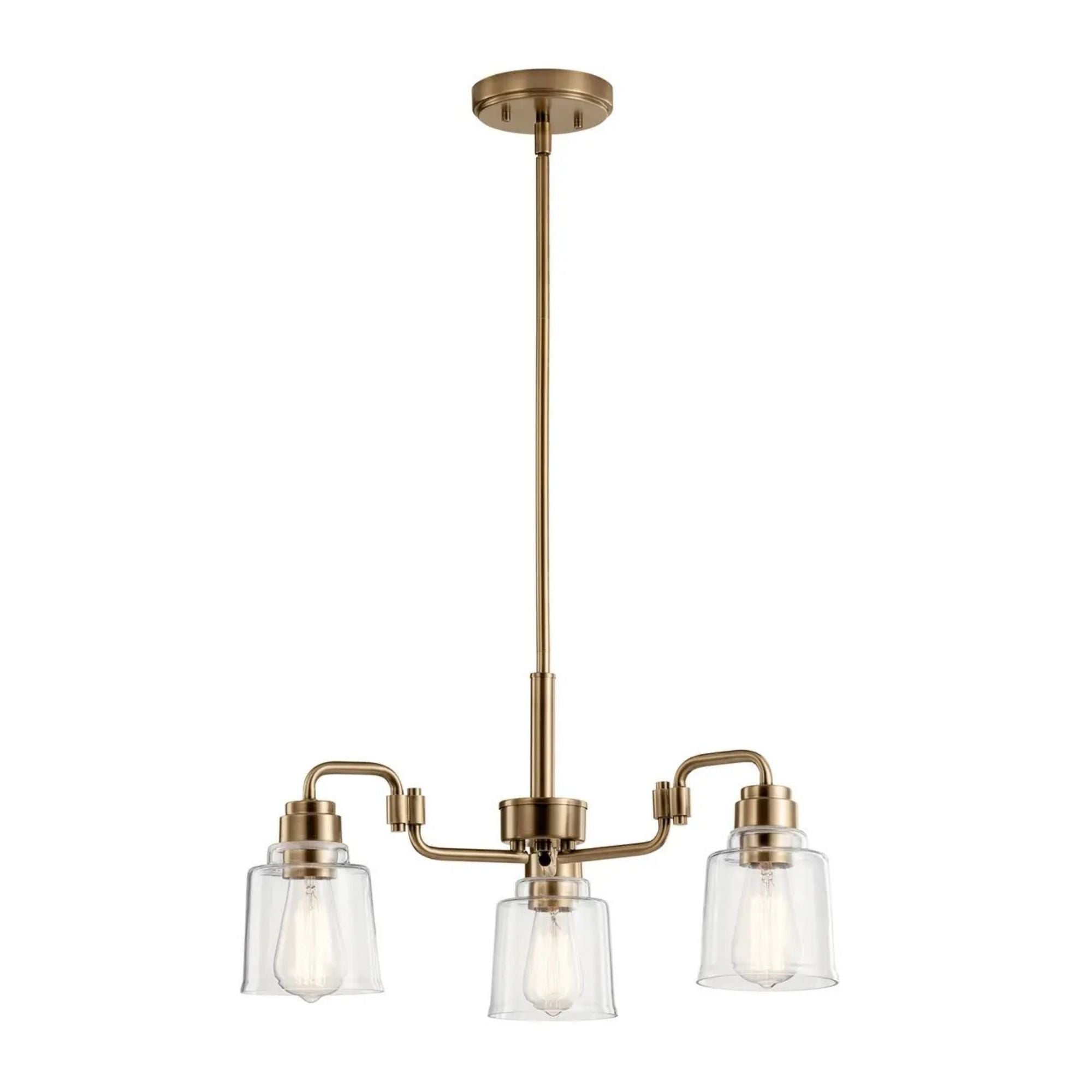 Aivian 23" 3-Light Chandelier, Weathered Brass Finish - Bees Lighting