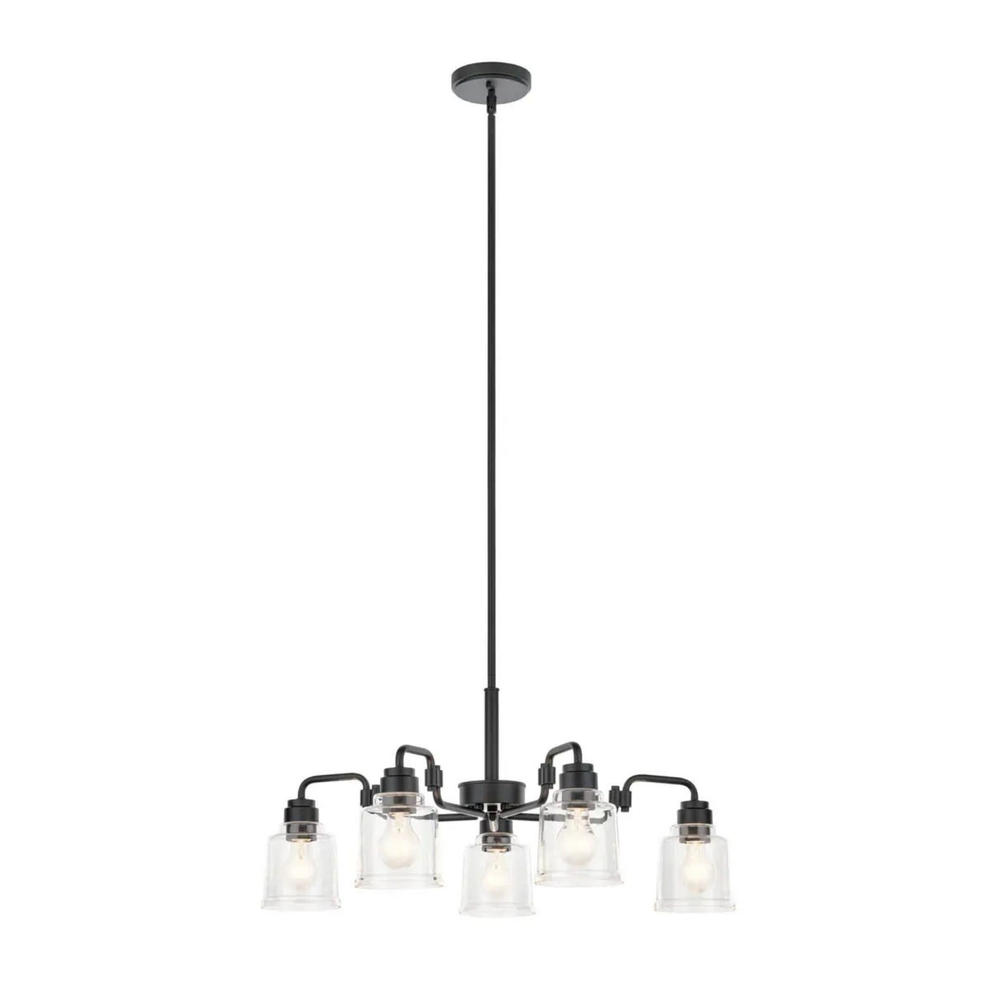 Aivian 30" 5-Light Chandelier, Black Finish - Bees Lighting
