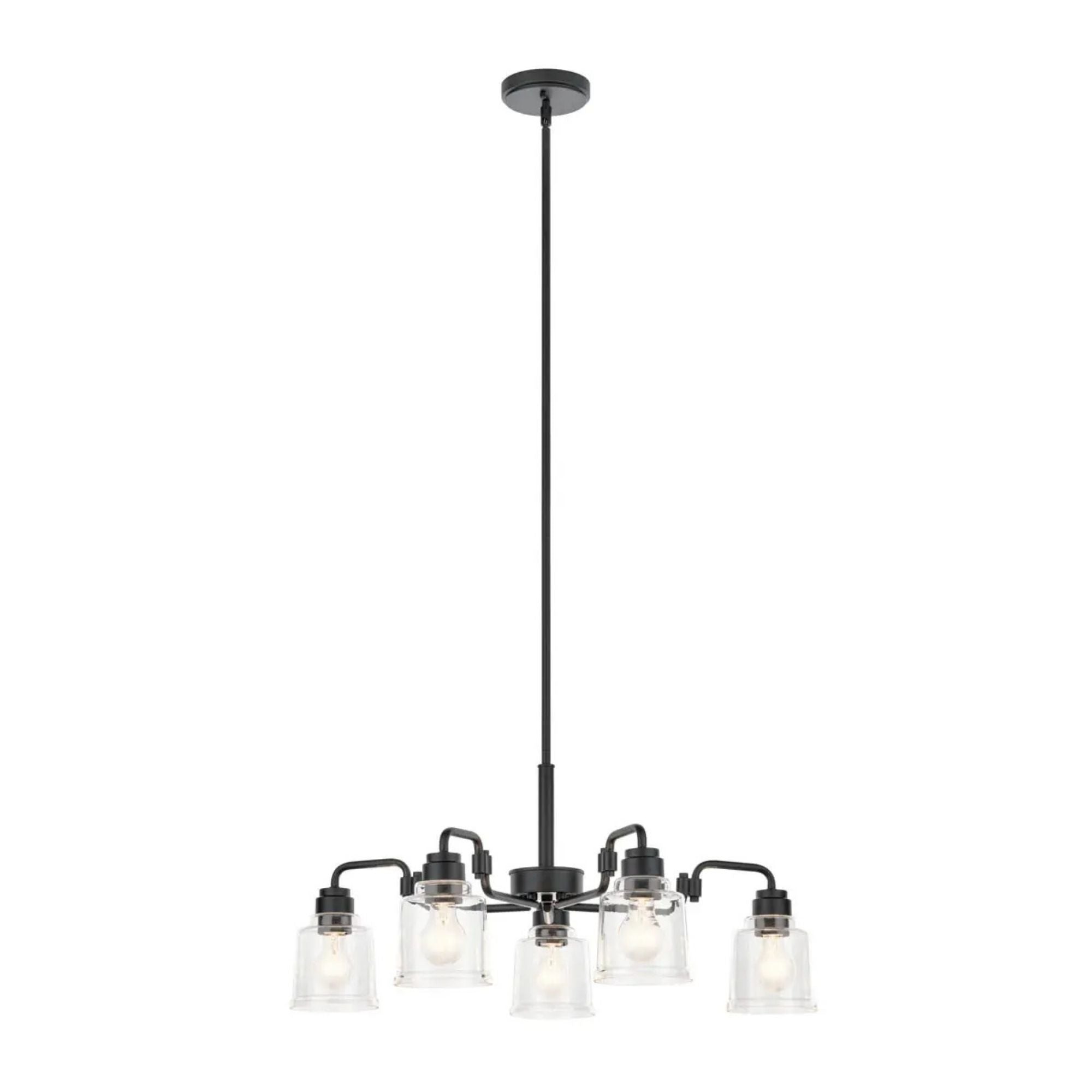 Aivian 30" 5-Light Chandelier, Black Finish - Bees Lighting