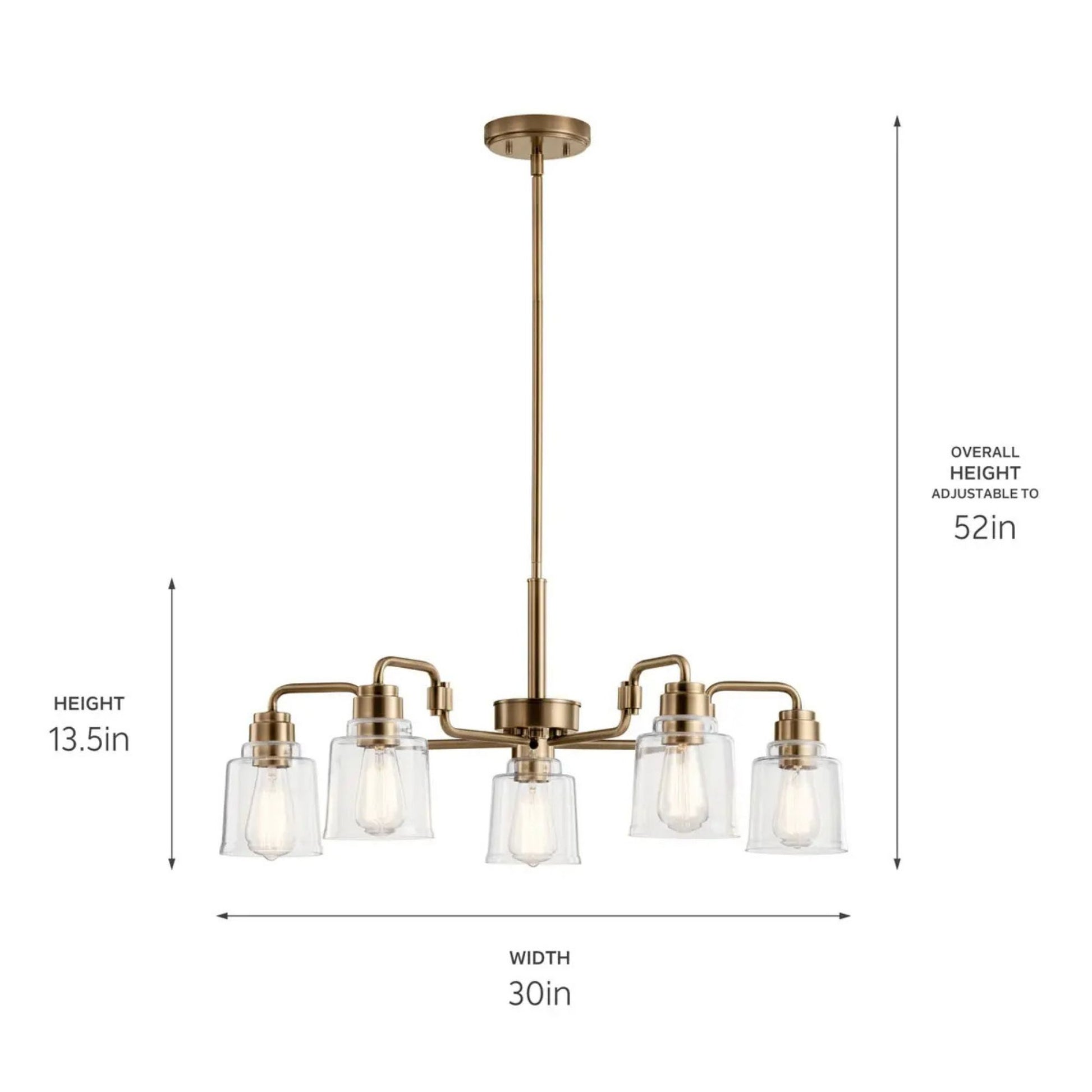 Aivian 30" 5-Light Chandelier, Black Finish - Bees Lighting