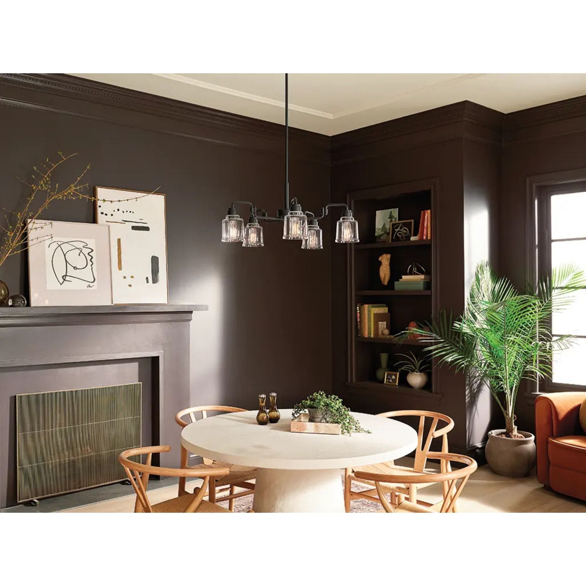 Aivian 30" 5-Light Chandelier, Black Finish - Bees Lighting