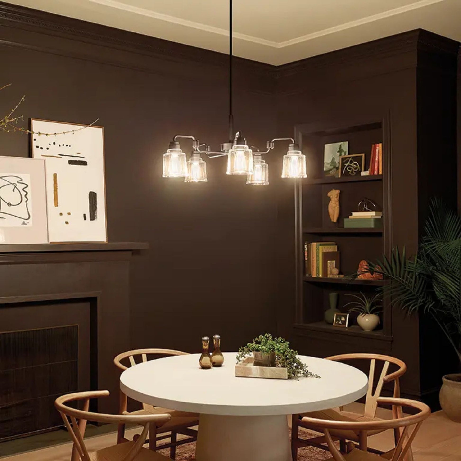 Aivian 30" 5-Light Chandelier, Black Finish - Bees Lighting