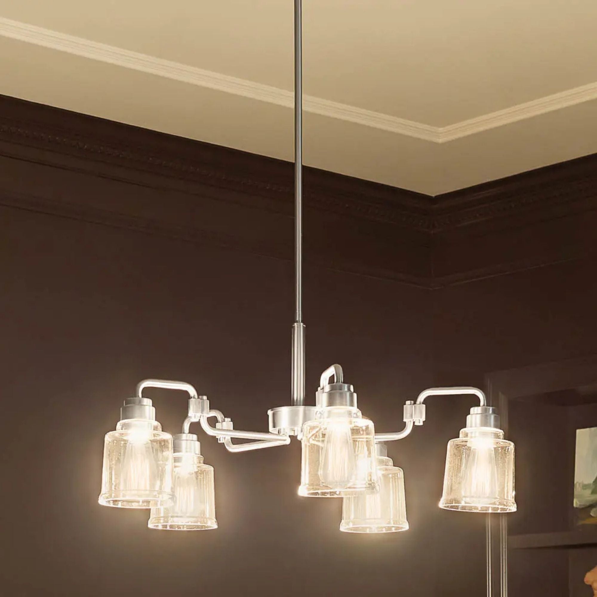 Aivian 30" 5-Light Chandelier, Nickel Textured Finish - Bees Lighting