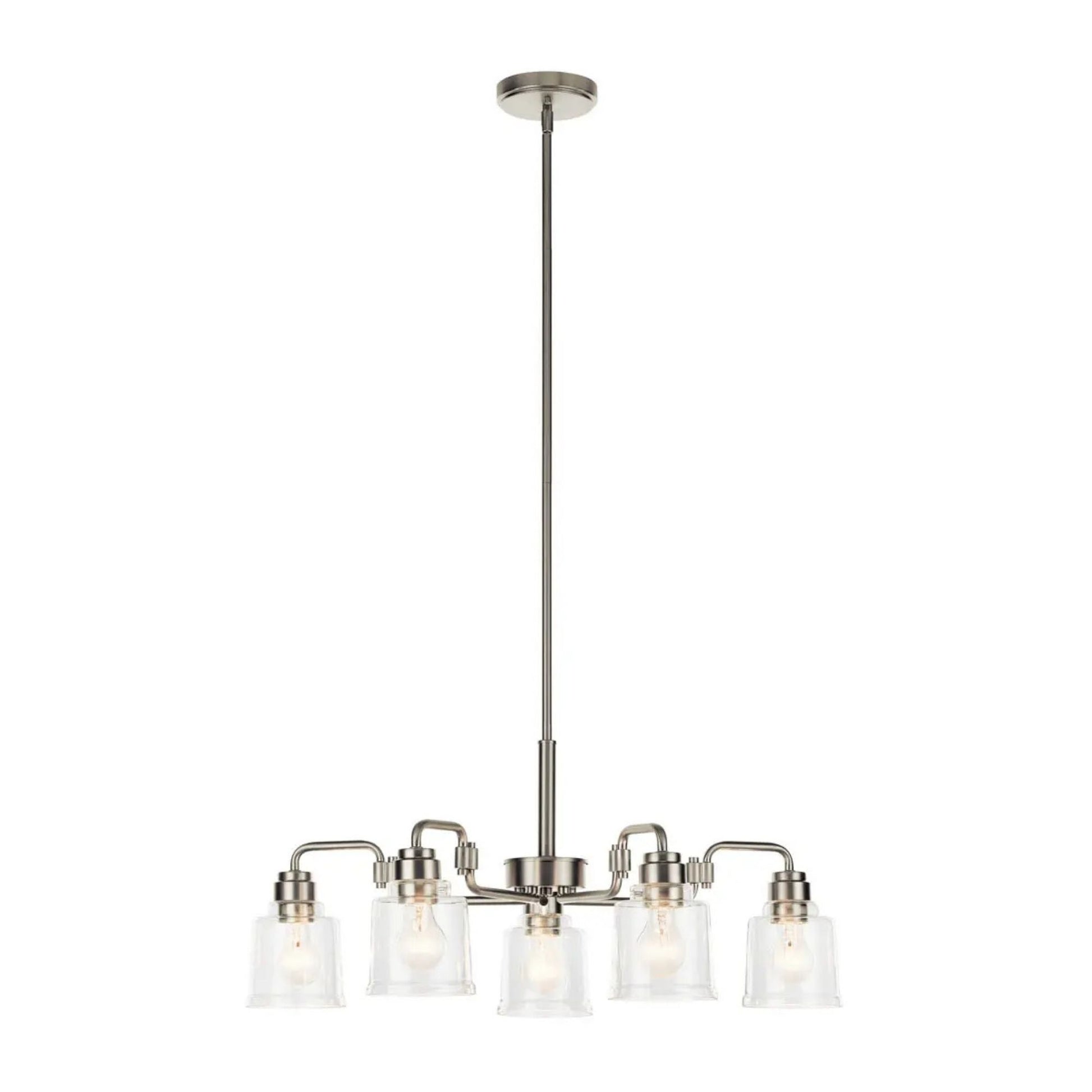 Aivian 30" 5-Light Chandelier, Nickel Textured Finish - Bees Lighting