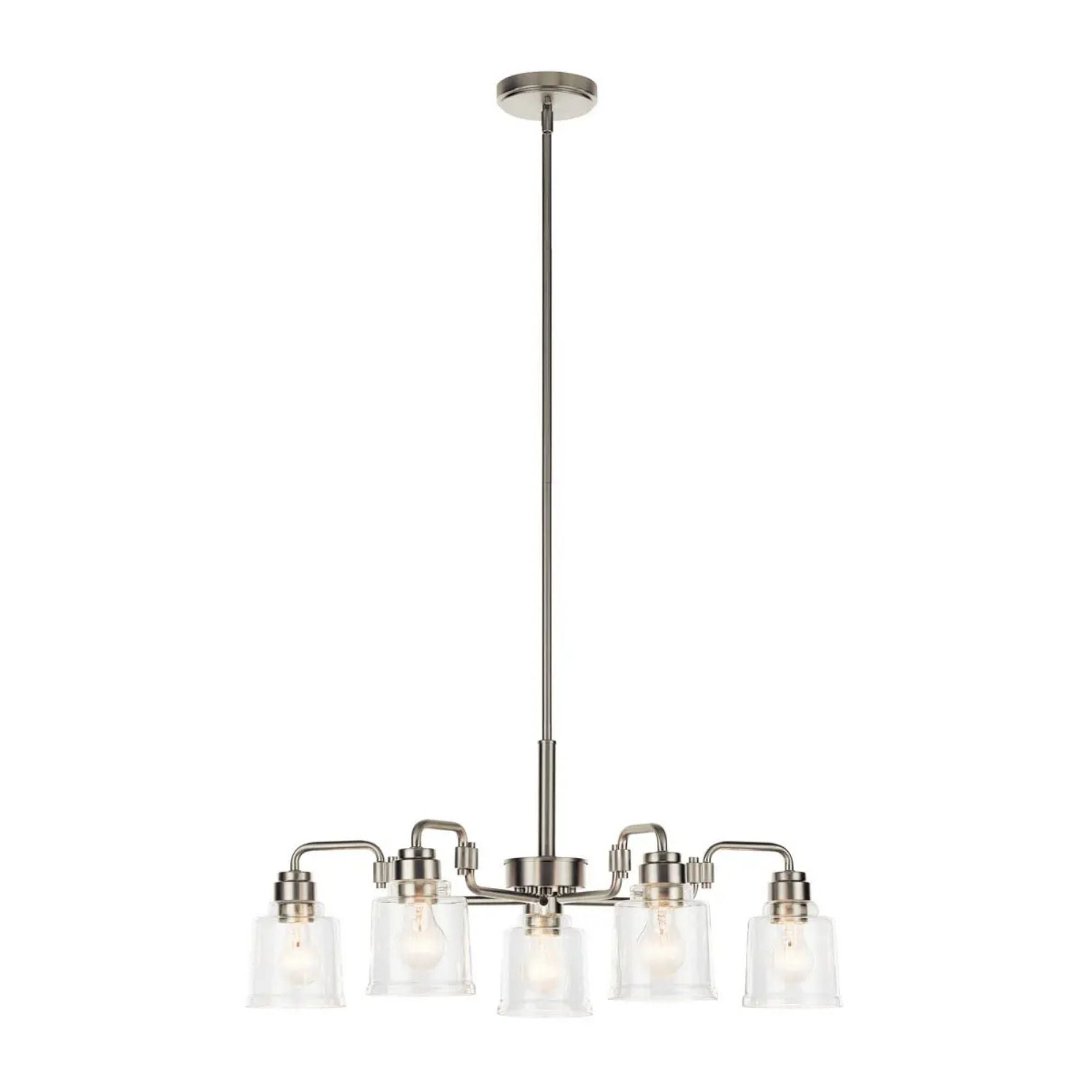 Aivian 30" 5-Light Chandelier, Nickel Textured Finish - Bees Lighting