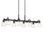 Aivian 42" 8-Light Linear Chandelier, Black Finish