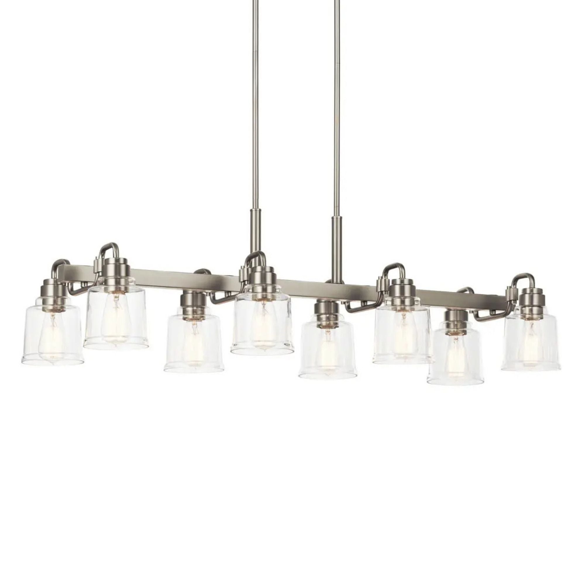 Aivian 42" 8-Light Linear Chandelier, Nickel Textured Finish