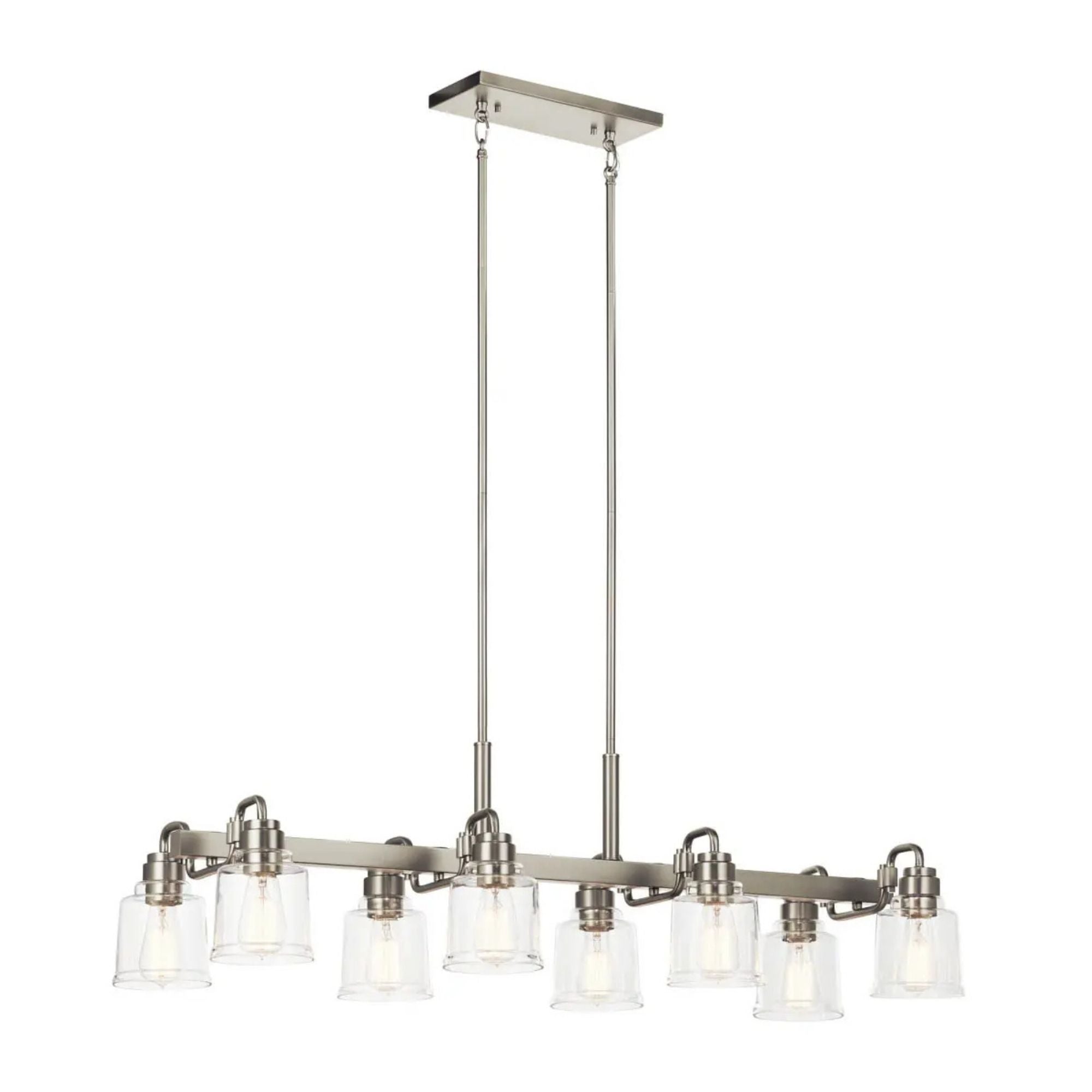 Aivian 42" 8-Light Linear Chandelier, Nickel Textured Finish