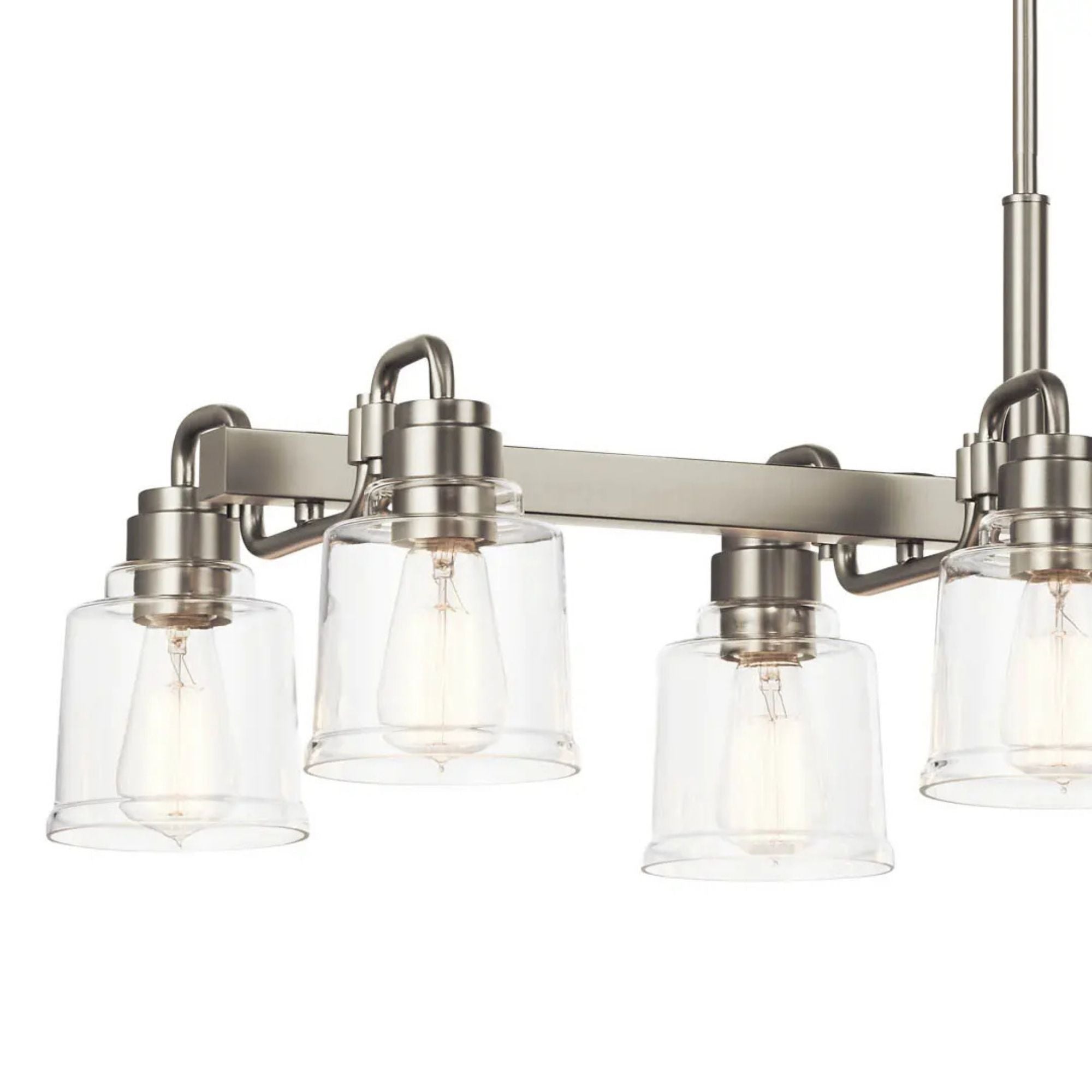 Aivian 42" 8-Light Linear Chandelier, Nickel Textured Finish