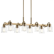 Aivian 42" 8-Light Linear Chandelier, Weathered Brass Finish