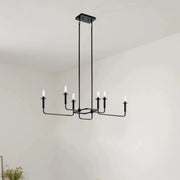 Kichler Lighting - Alden 39" 6-Light Linear Chandelier, Black Finish | Bees Lighting