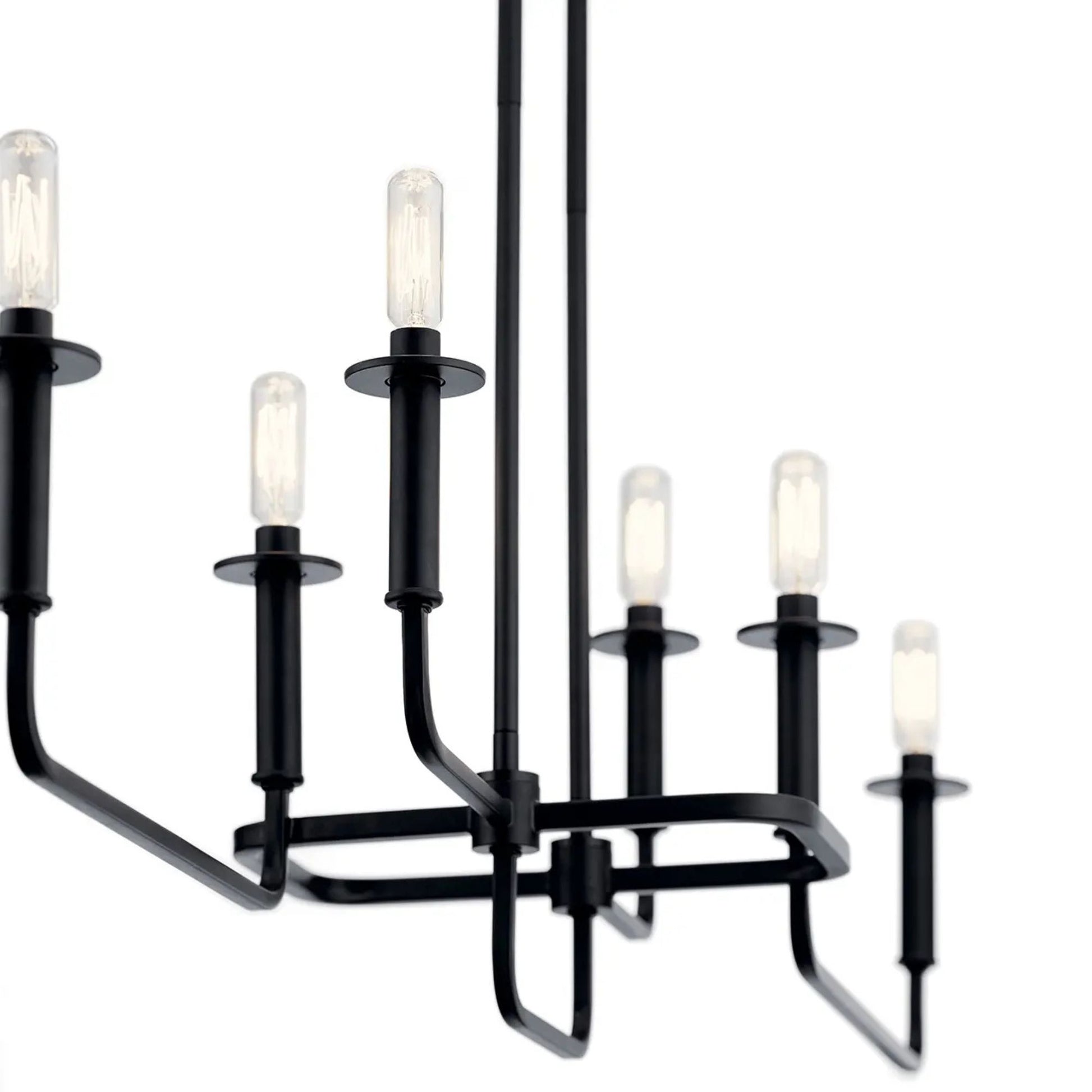 Kichler Lighting - Alden 39" 6-Light Linear Chandelier, Black Finish | Bees Lighting