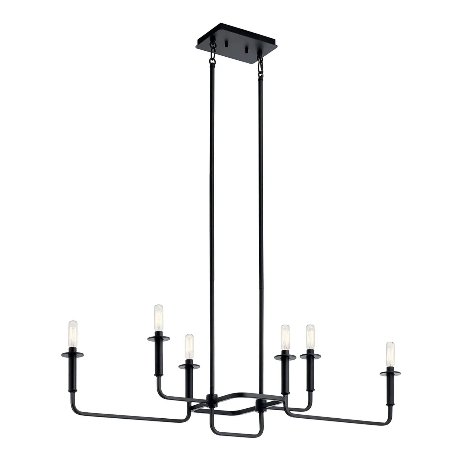 Kichler Lighting - Alden 39" 6-Light Linear Chandelier, Black Finish | Bees Lighting