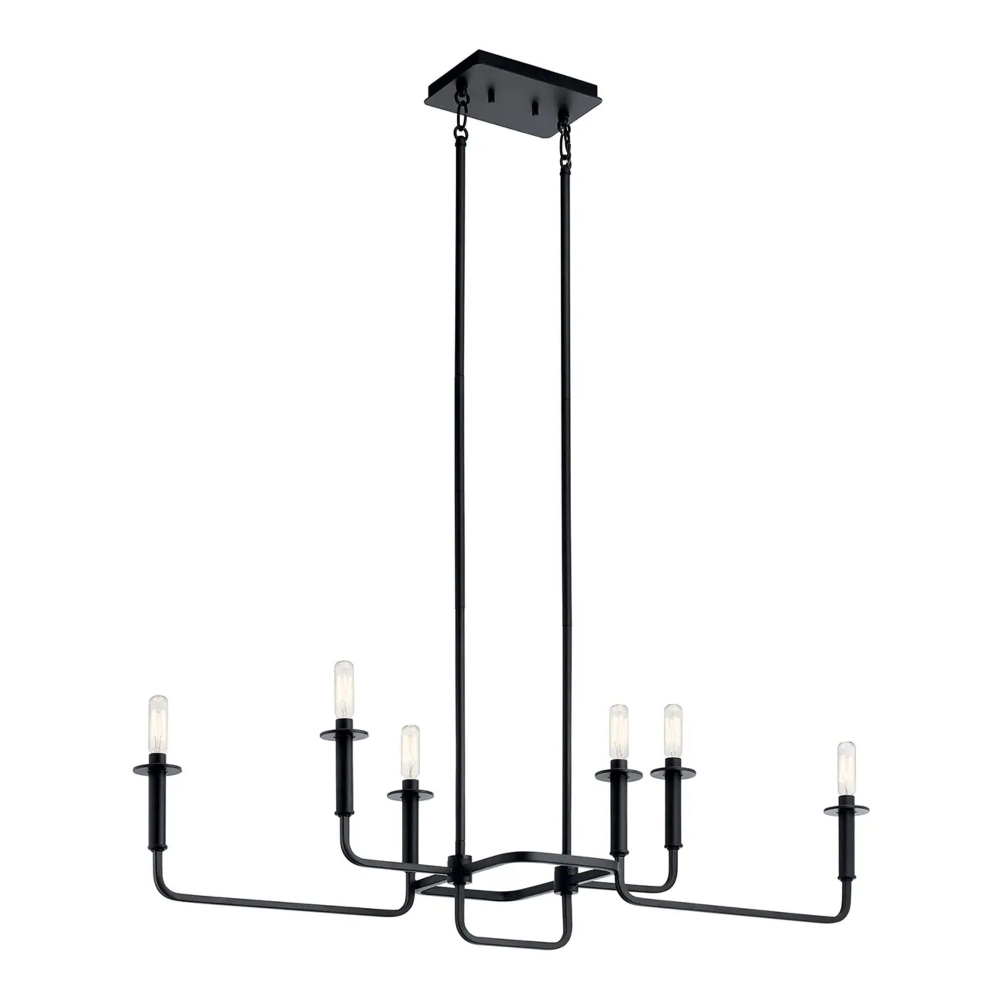 Kichler Lighting - Alden 39" 6-Light Linear Chandelier, Black Finish | Bees Lighting