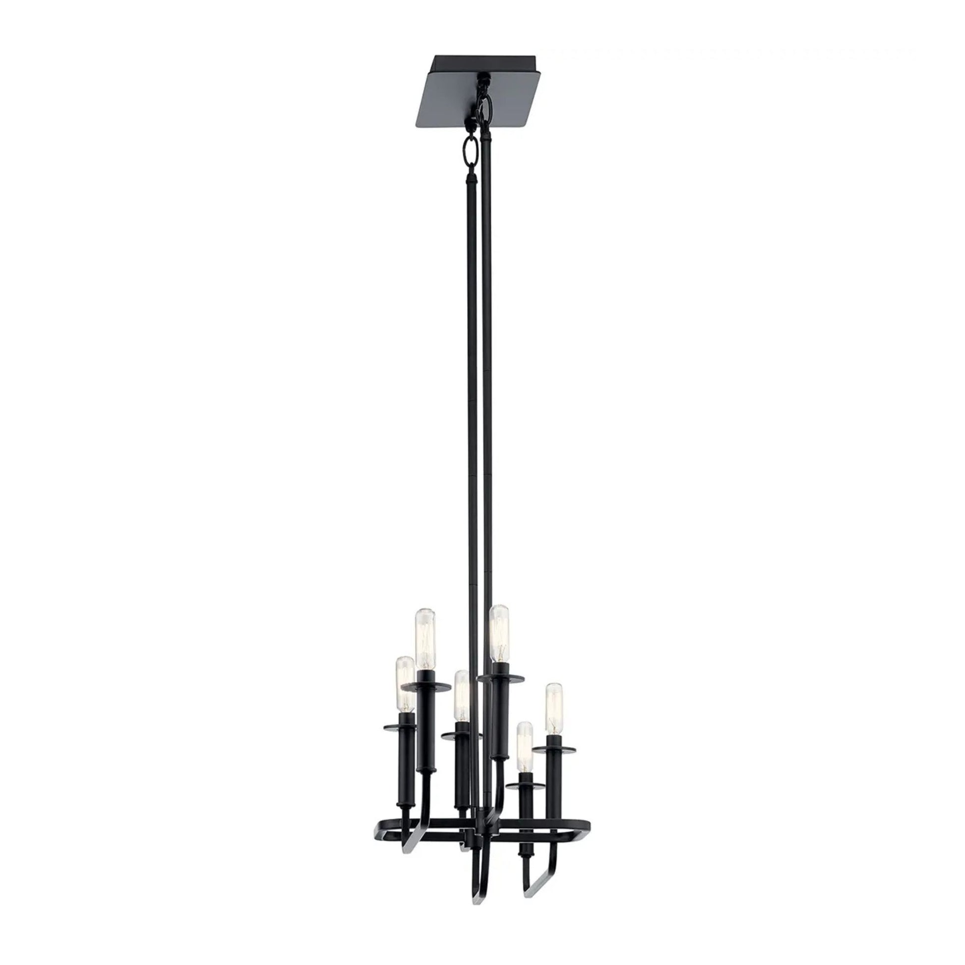 Kichler Lighting - Alden 39" 6-Light Linear Chandelier, Black Finish | Bees Lighting