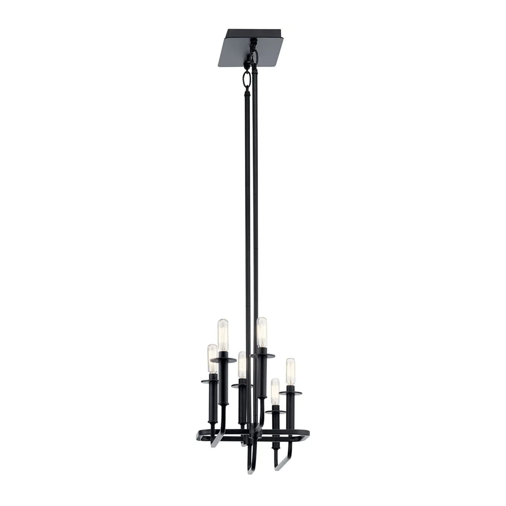 Kichler Lighting - Alden 39" 6-Light Linear Chandelier, Black Finish | Bees Lighting
