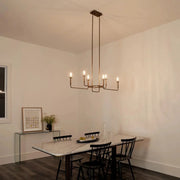 Kichler Lighting - Alden 39" 6-Light Linear Chandelier, Natural Brass Finish | Bees Lighting
