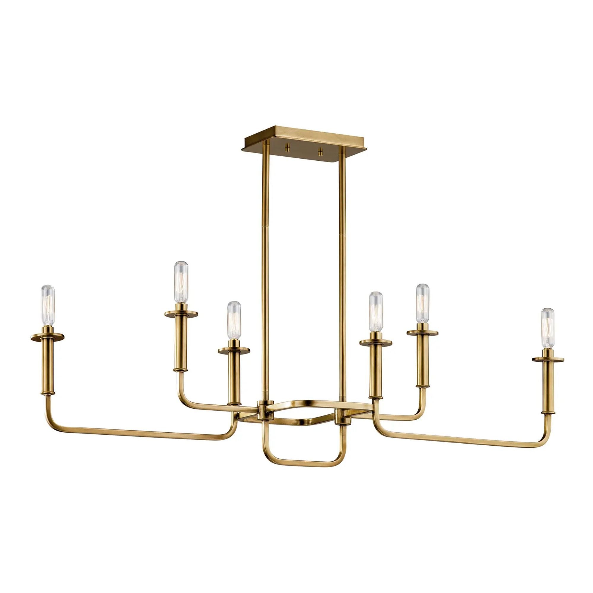 Kichler Lighting - Alden 39" 6-Light Linear Chandelier, Natural Brass Finish | Bees Lighting