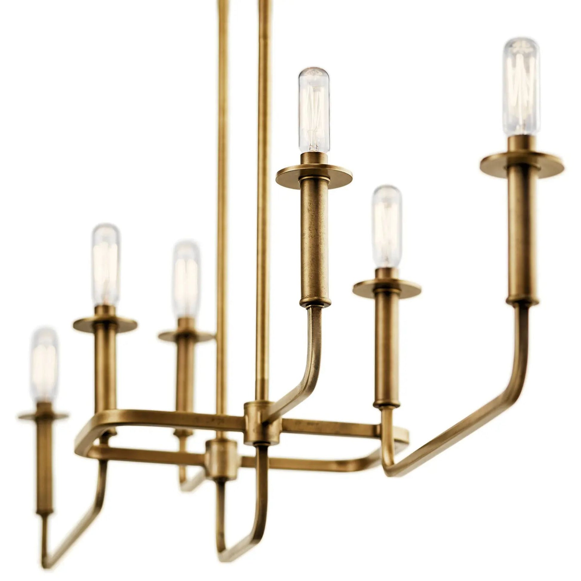 Kichler Lighting - Alden 39" 6-Light Linear Chandelier, Natural Brass Finish | Bees Lighting
