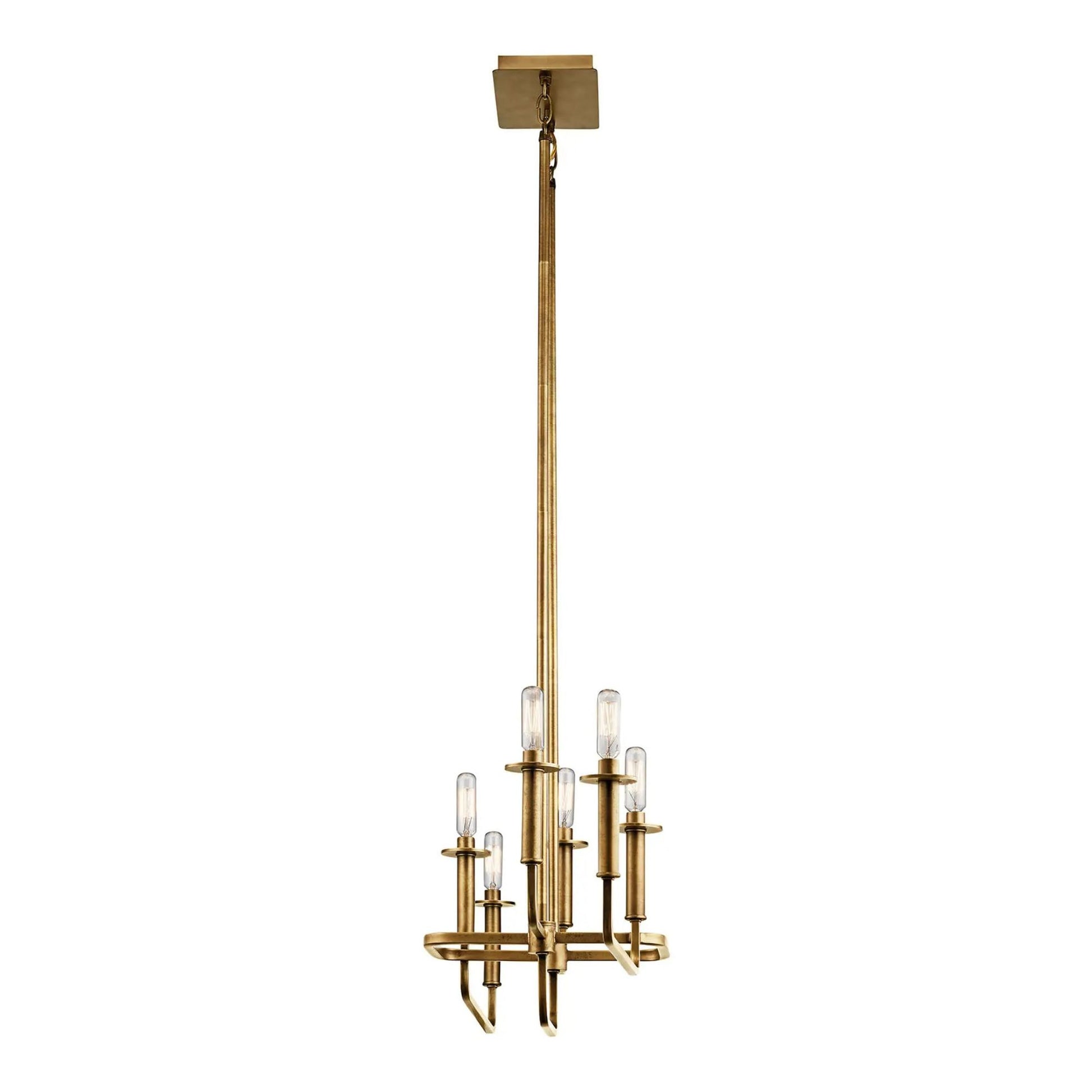 Kichler Lighting - Alden 39" 6-Light Linear Chandelier, Natural Brass Finish | Bees Lighting