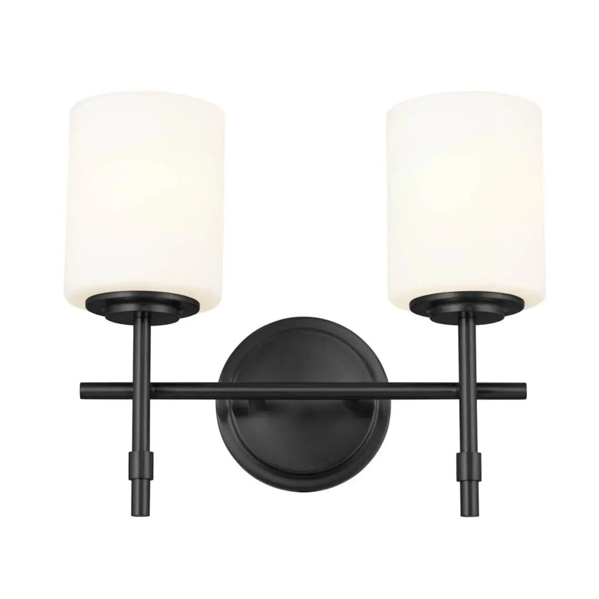 Ali 14" 2-Light Bath Vanity Light, Black Finish