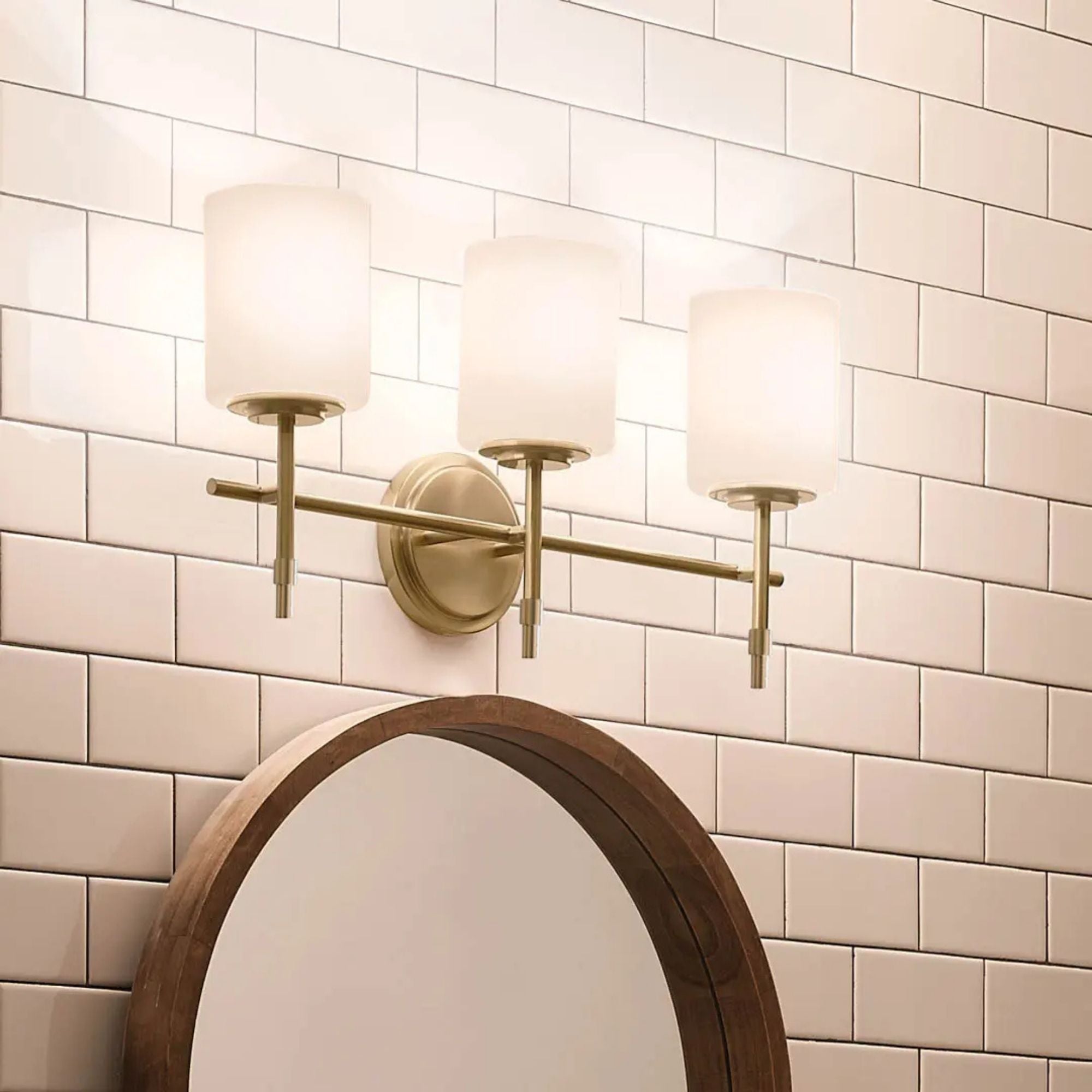 Ali 23" 3-Light Bath Vanity Light, Brushed Natural Brass Finish