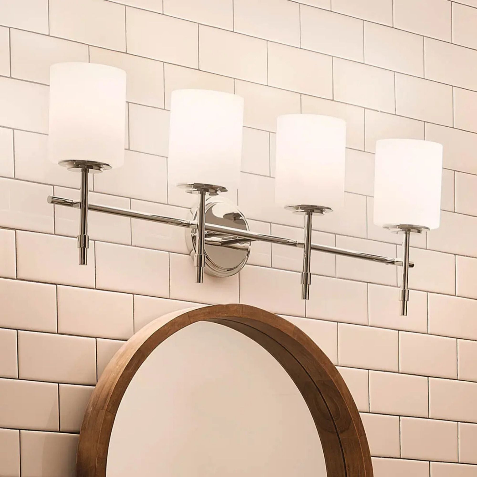 Ali 33" 4-Light Bath Vanity Light, Polished Nickel Finish