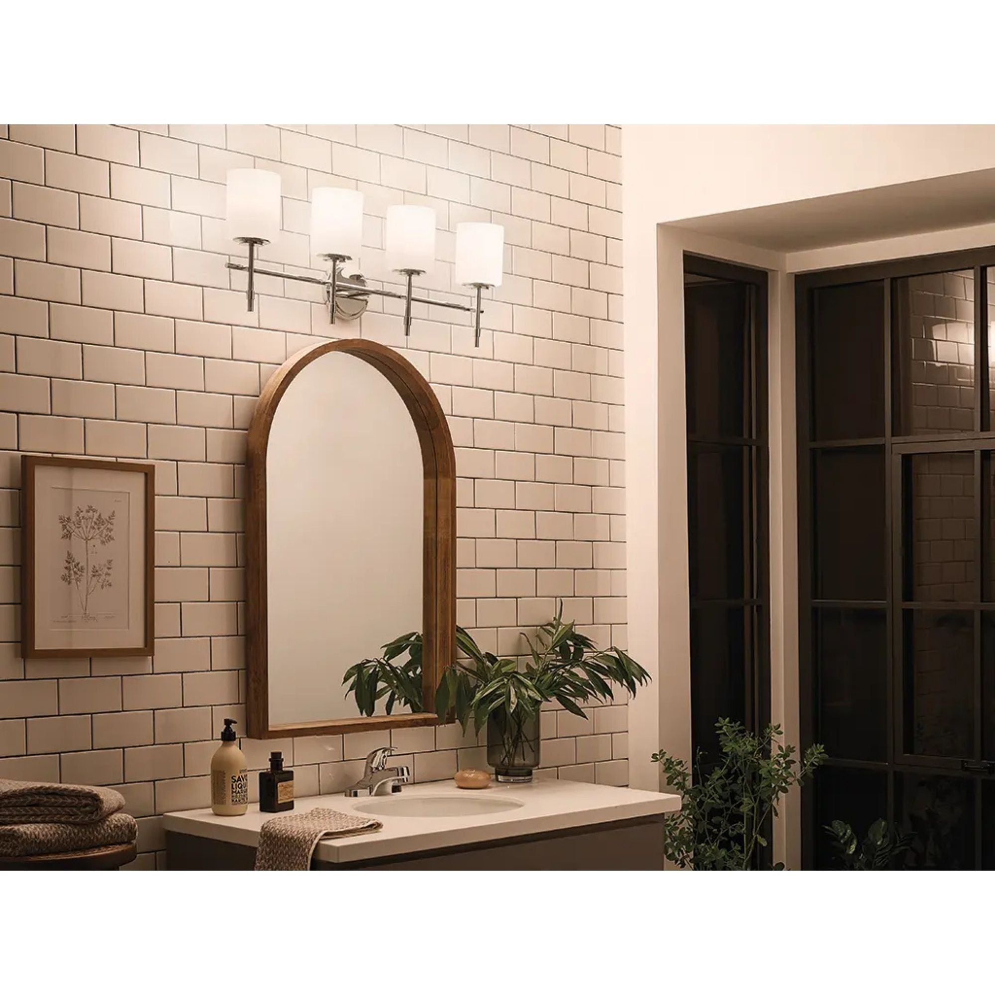 Ali 33" 4-Light Bath Vanity Light, Polished Nickel Finish