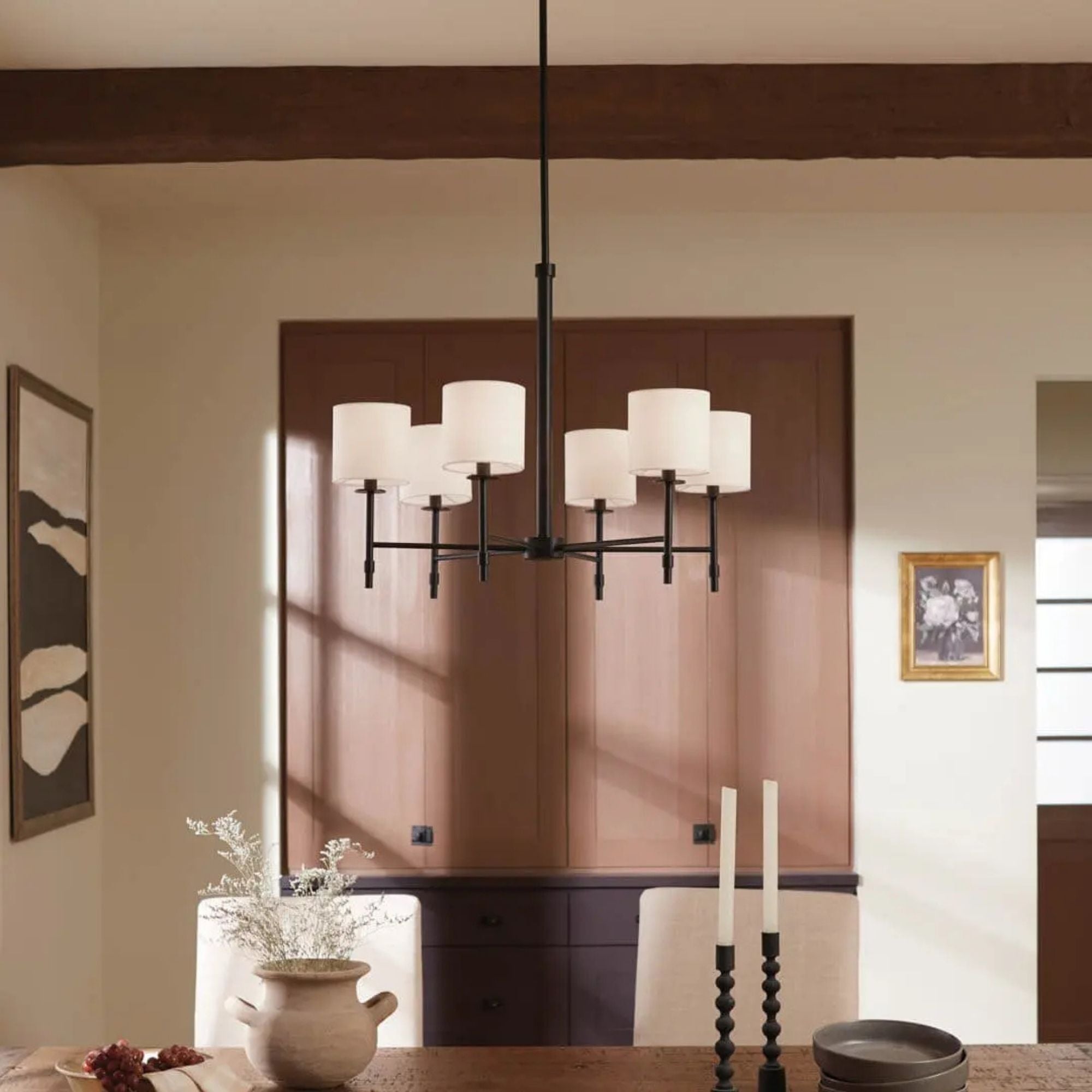 Ali 28" 6-Light Chandelier, Black Finish