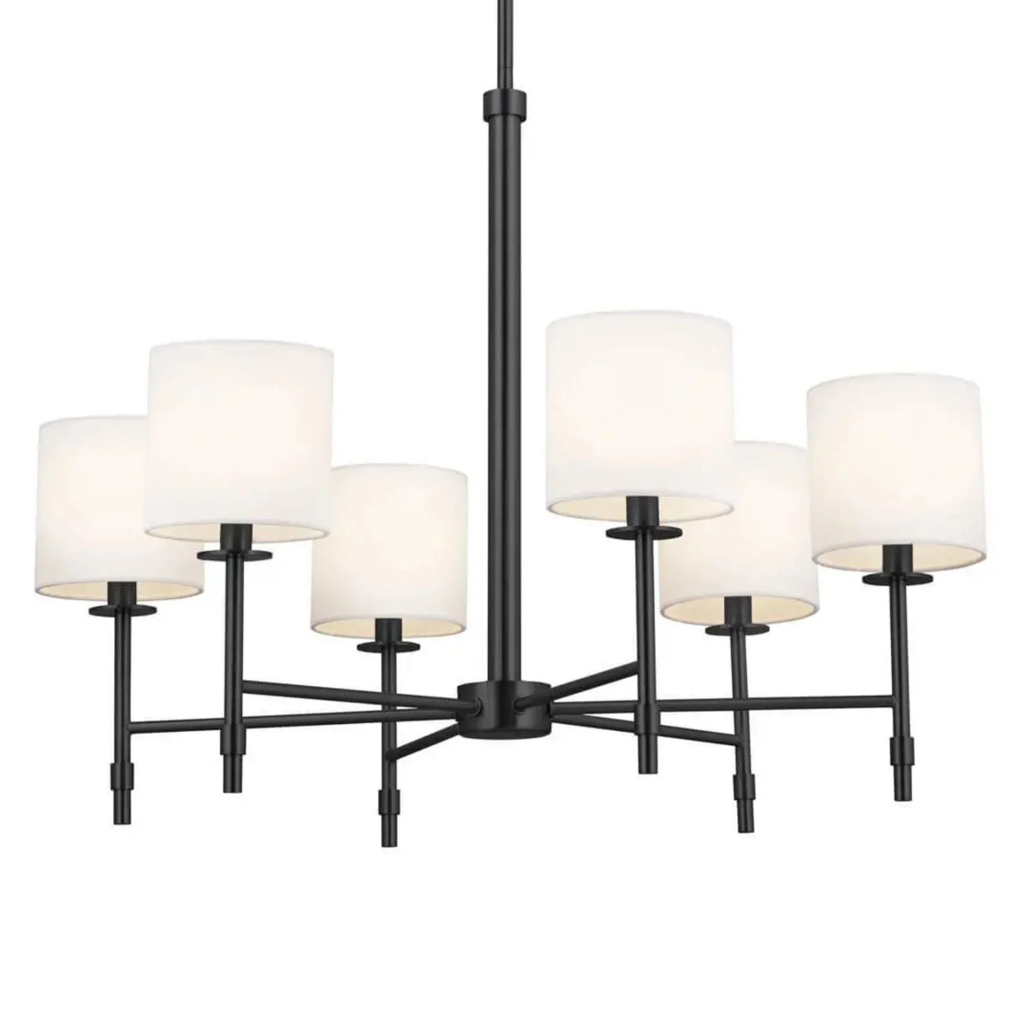Ali 28" 6-Light Chandelier, Black Finish