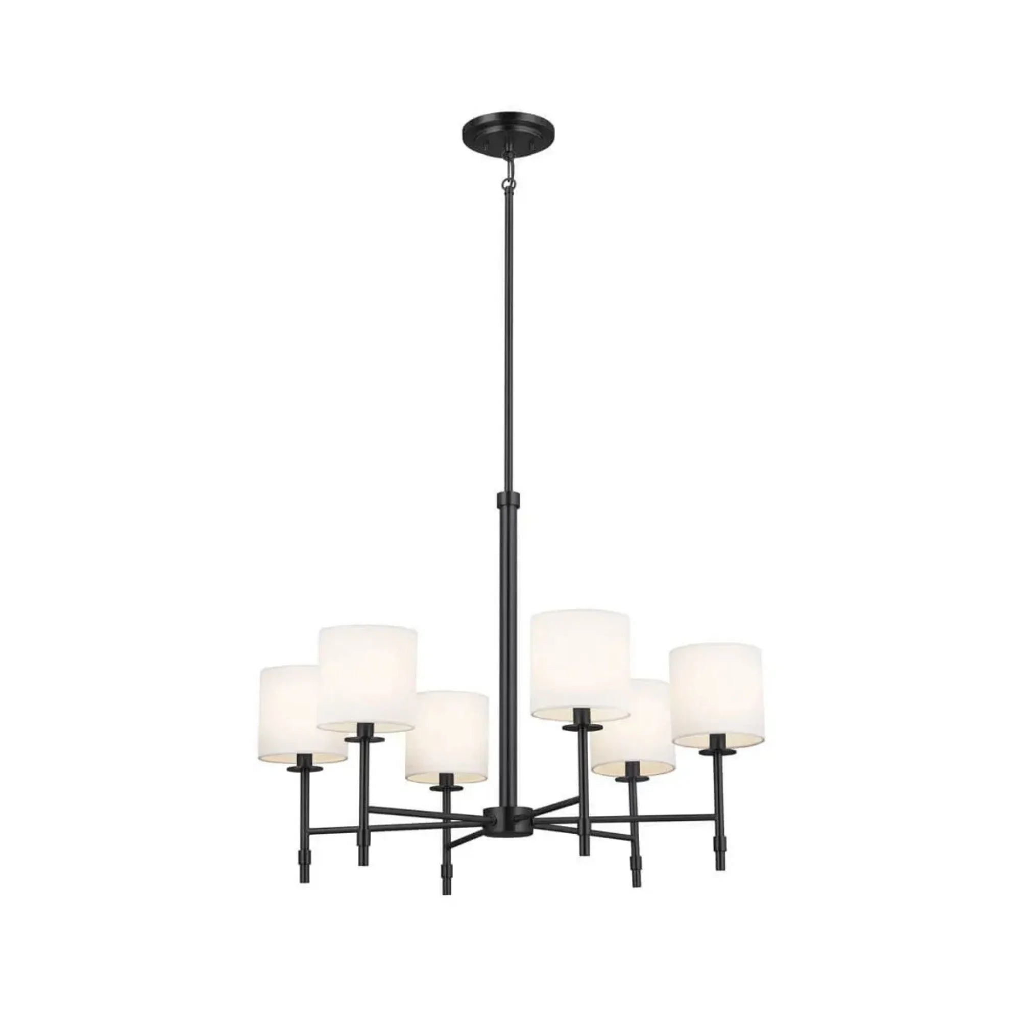 Ali 28" 6-Light Chandelier, Black Finish