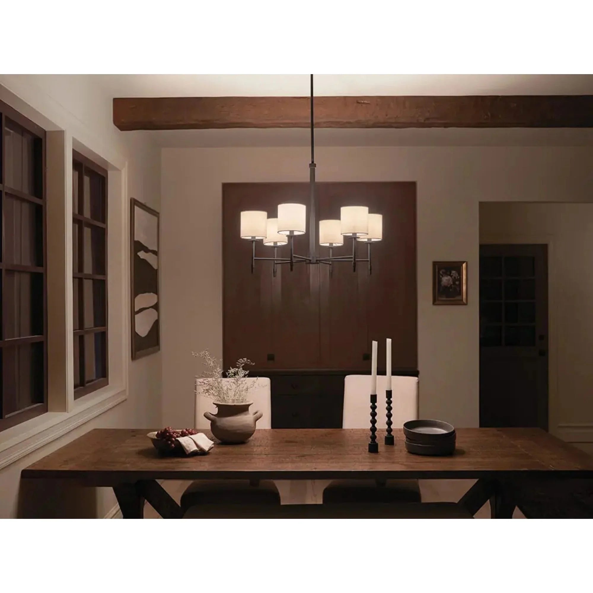 Ali 28" 6-Light Chandelier, Black Finish
