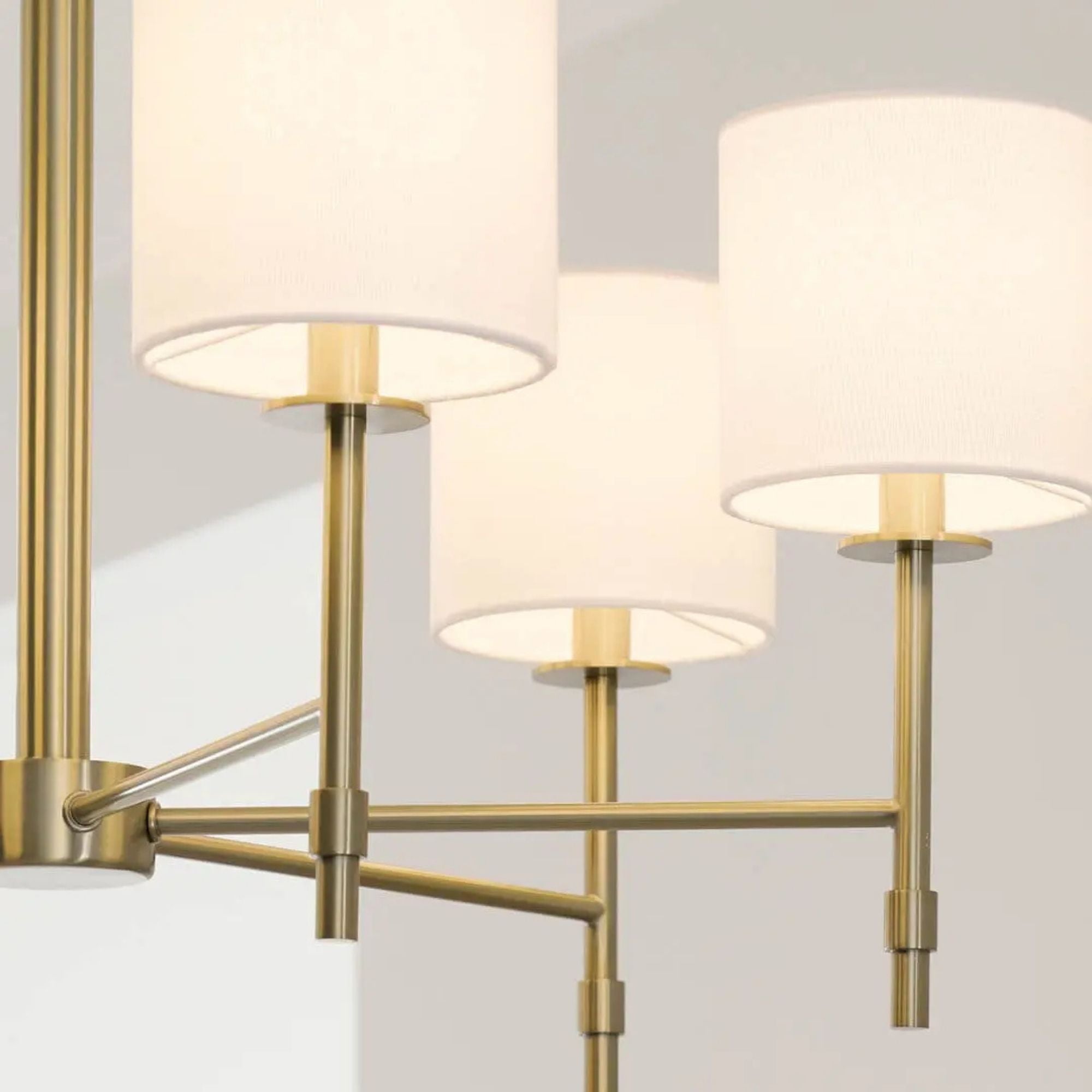 Ali 28" 6-Light Chandelier, Brushed Natural Brass Finish - Bees Lighting
