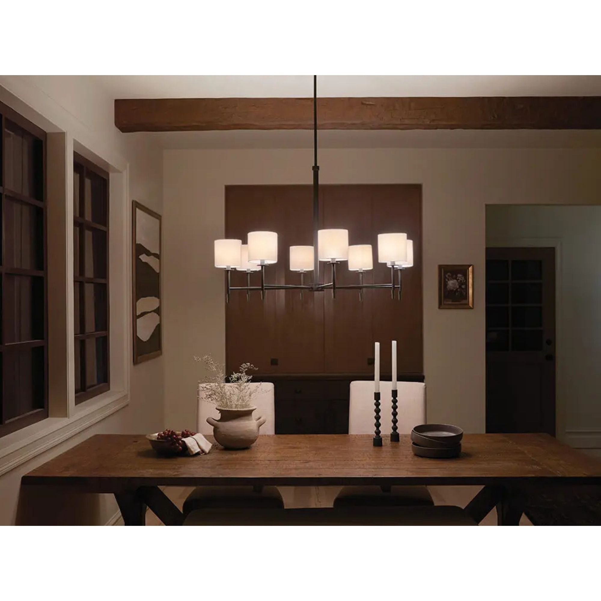 Ali 39" 8-Light Chandelier, Black Finish