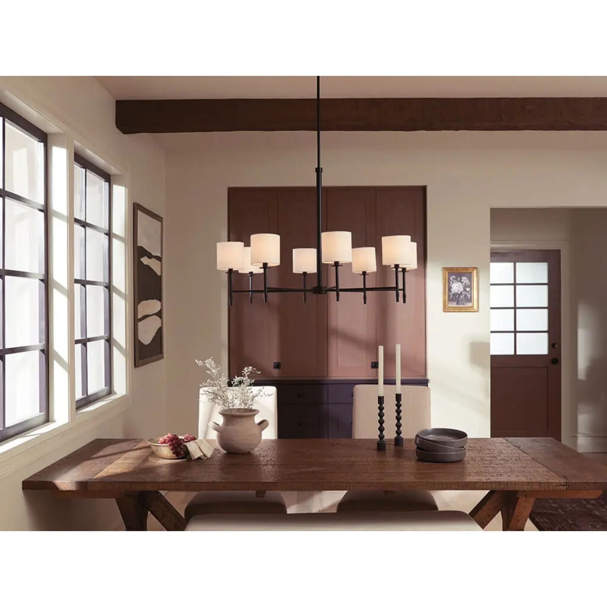 Ali 39" 8-Light Chandelier, Black Finish