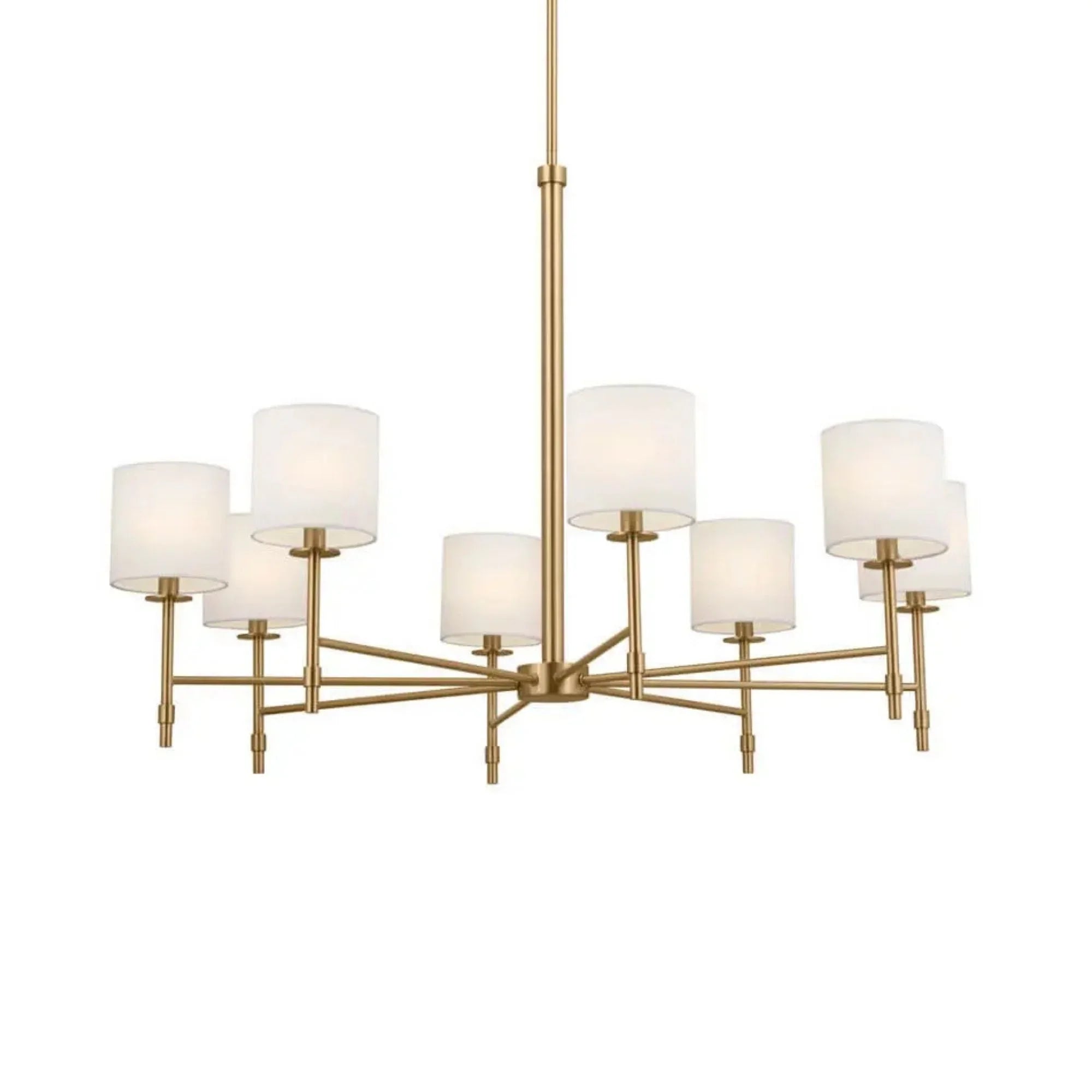 Ali 39" 8-Light Chandelier, Brushed Natural Brass Finish