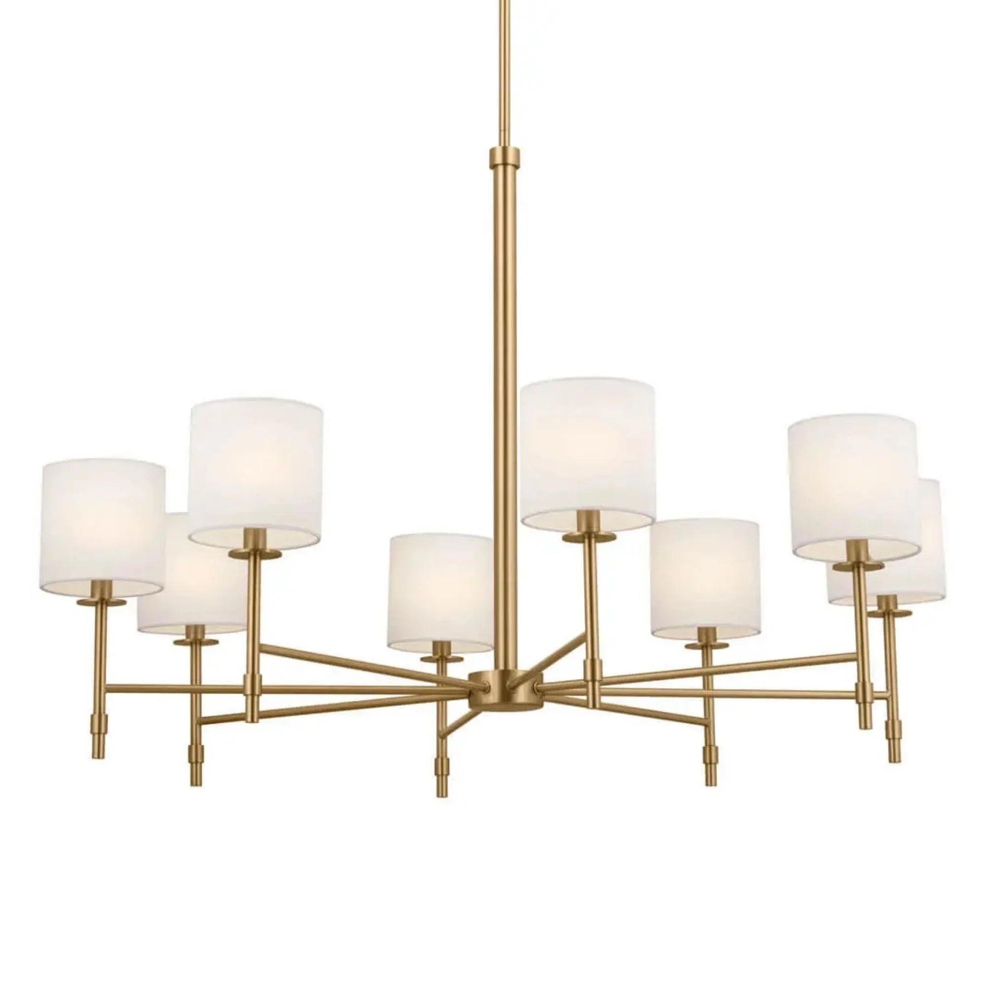 Ali 39" 8-Light Chandelier, Brushed Natural Brass Finish