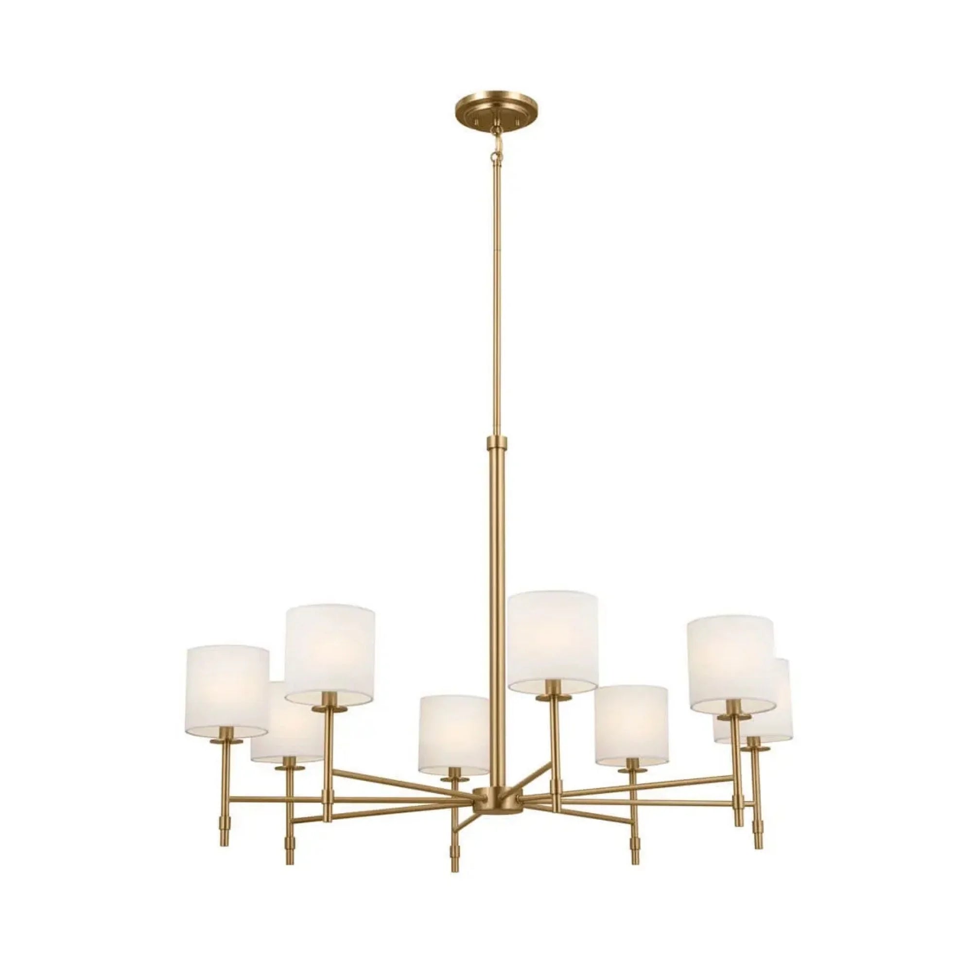 Ali 39" 8-Light Chandelier, Brushed Natural Brass Finish