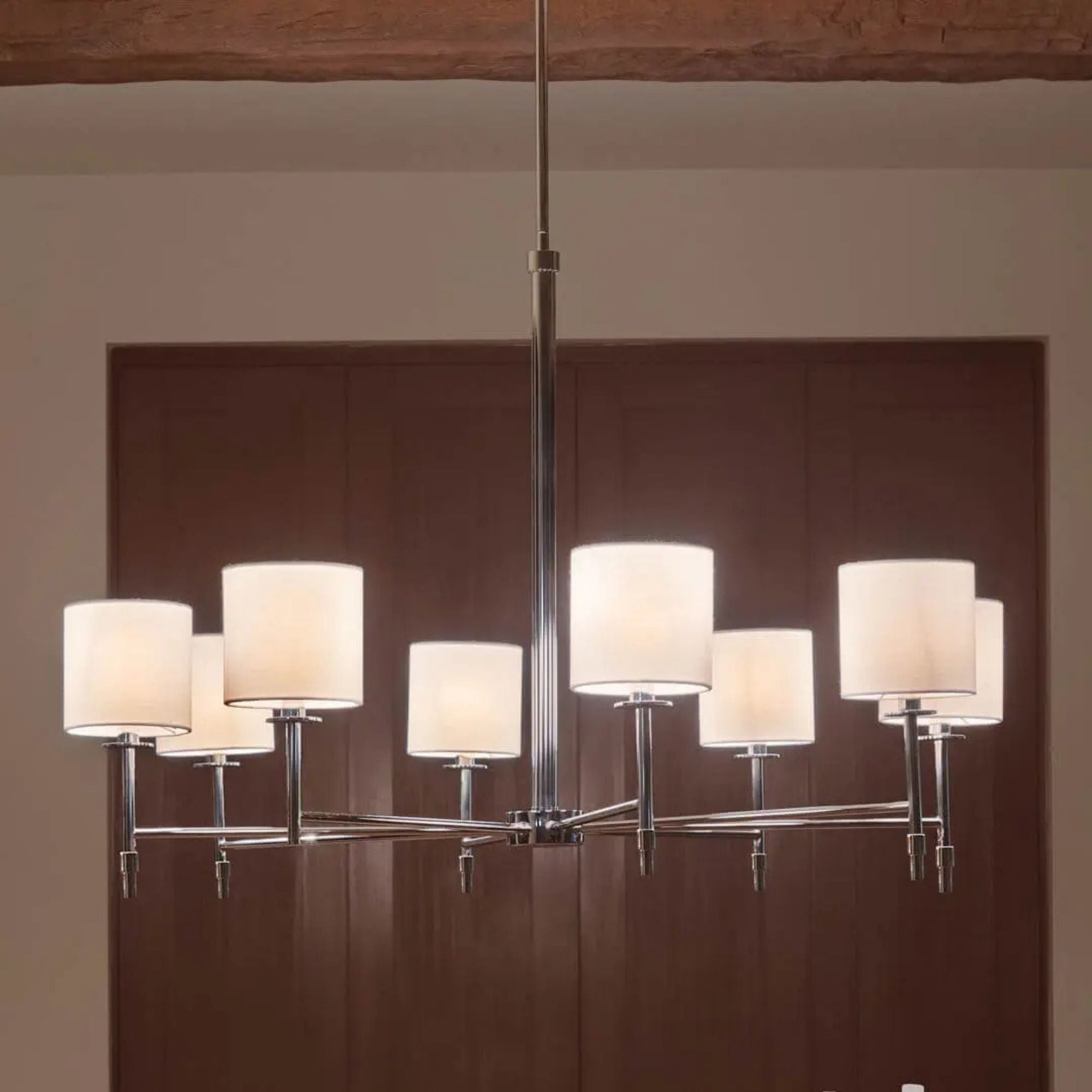Ali 39" 8-Light Chandelier, Polished Nickel Finish