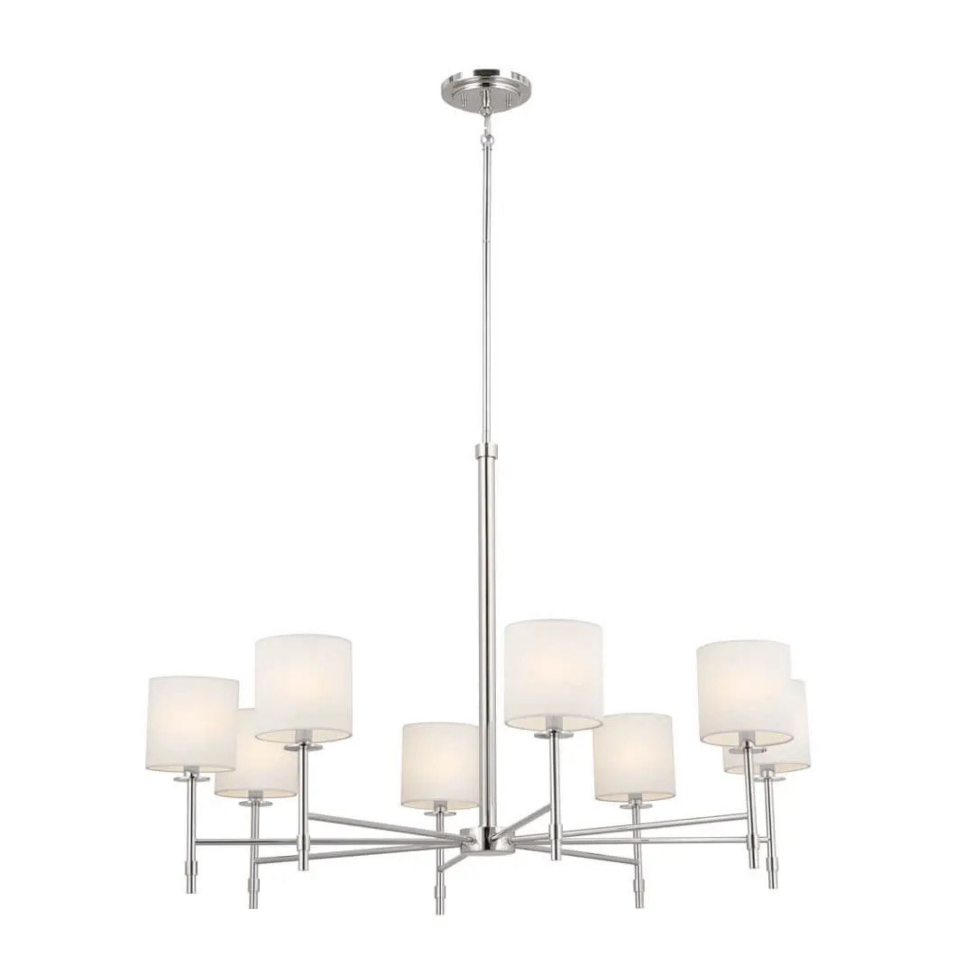 Ali 39" 8-Light Chandelier, Polished Nickel Finish