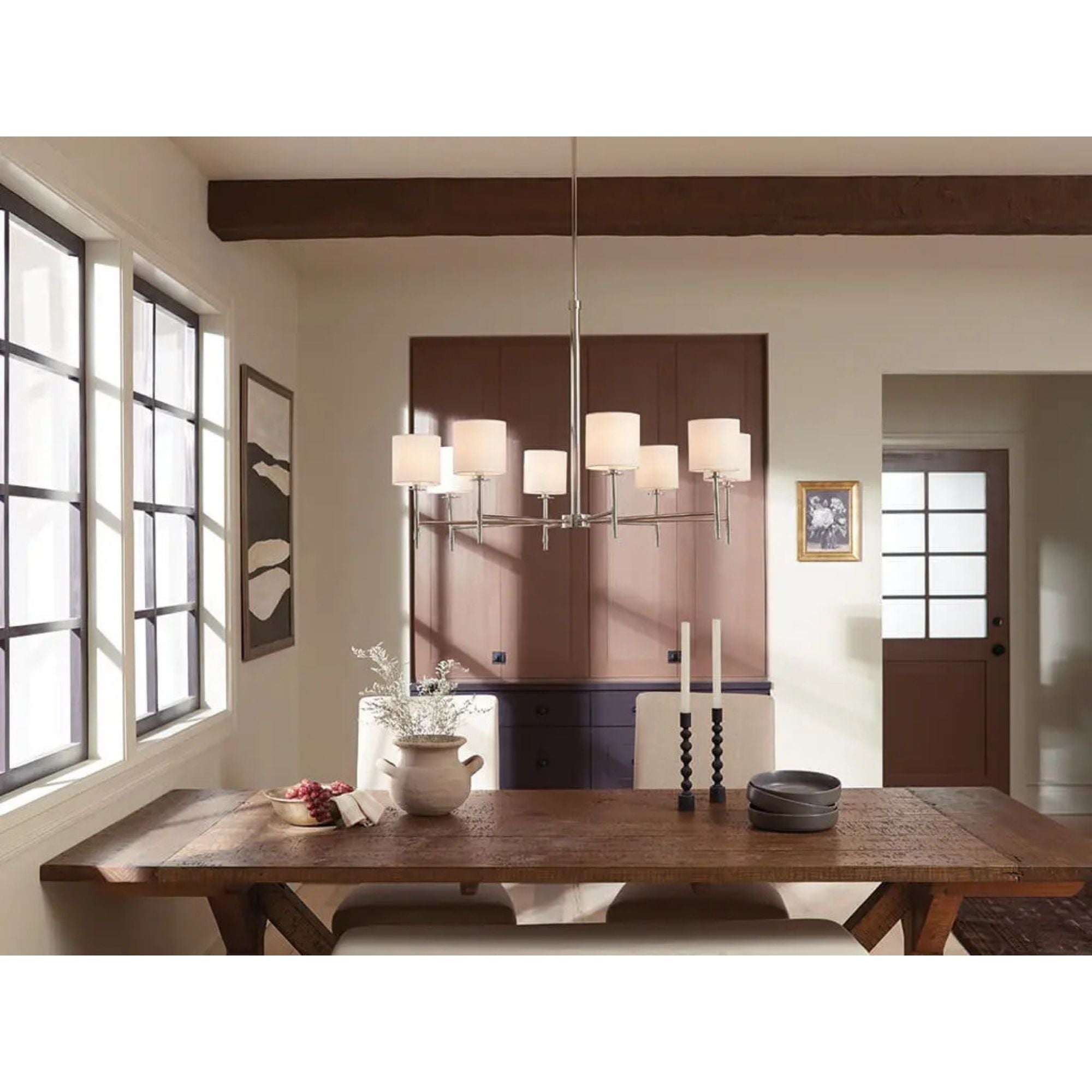 Ali 39" 8-Light Chandelier, Polished Nickel Finish